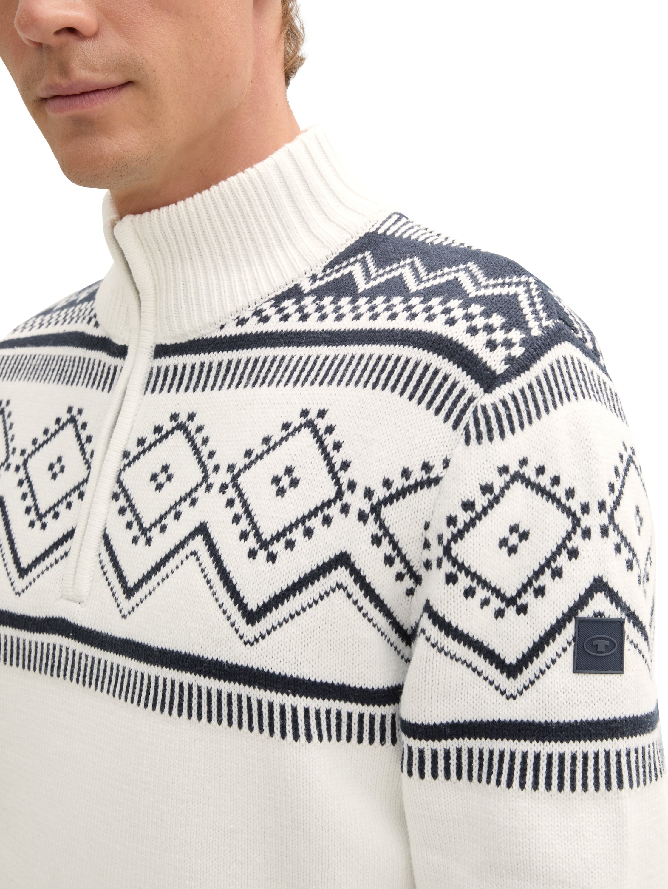 TOM TAILOR Troyer, mit Fair Isle Muster