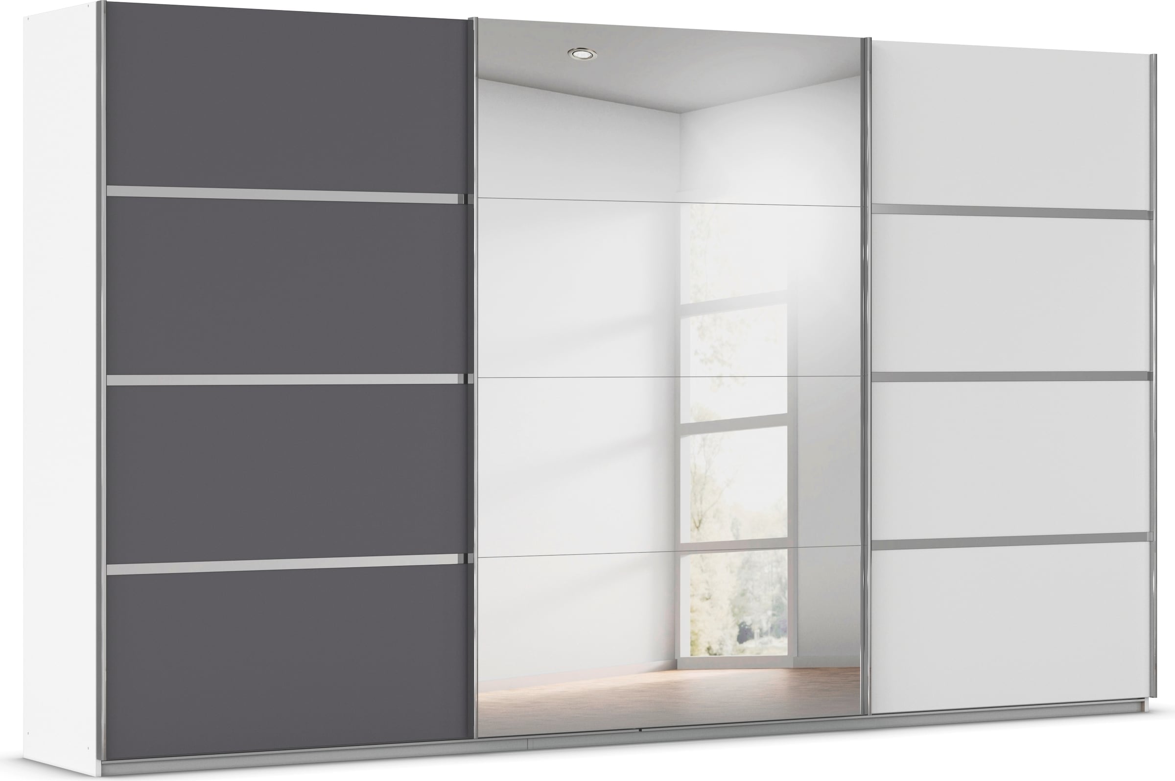 OTTO home Kleiderschrank "Mehrzweckschrank Aktenschrank Möbel Mietswohnung Schlafzimmer AVOLA" 3 verschiedene Ausstattungen BASIC/CLASSIC/PREMIUM (inkl. SOFT-CLOSE), mit eleganten Zierleisten in Chrom, Schwarz oder Weiß MADE IN GERMANY