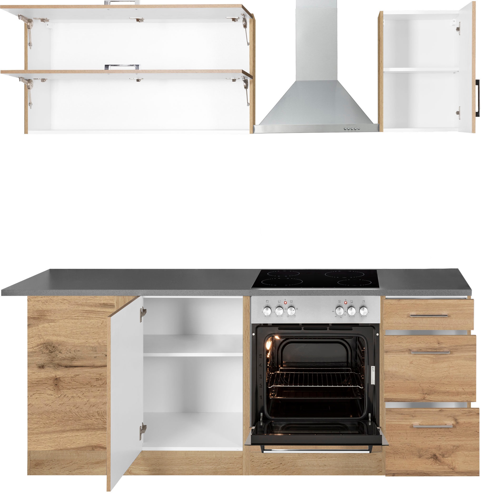 KOCHSTATION Winkelküche »KS-Colmar«, mit E-Geräten, Stellbreite 210/210 cm