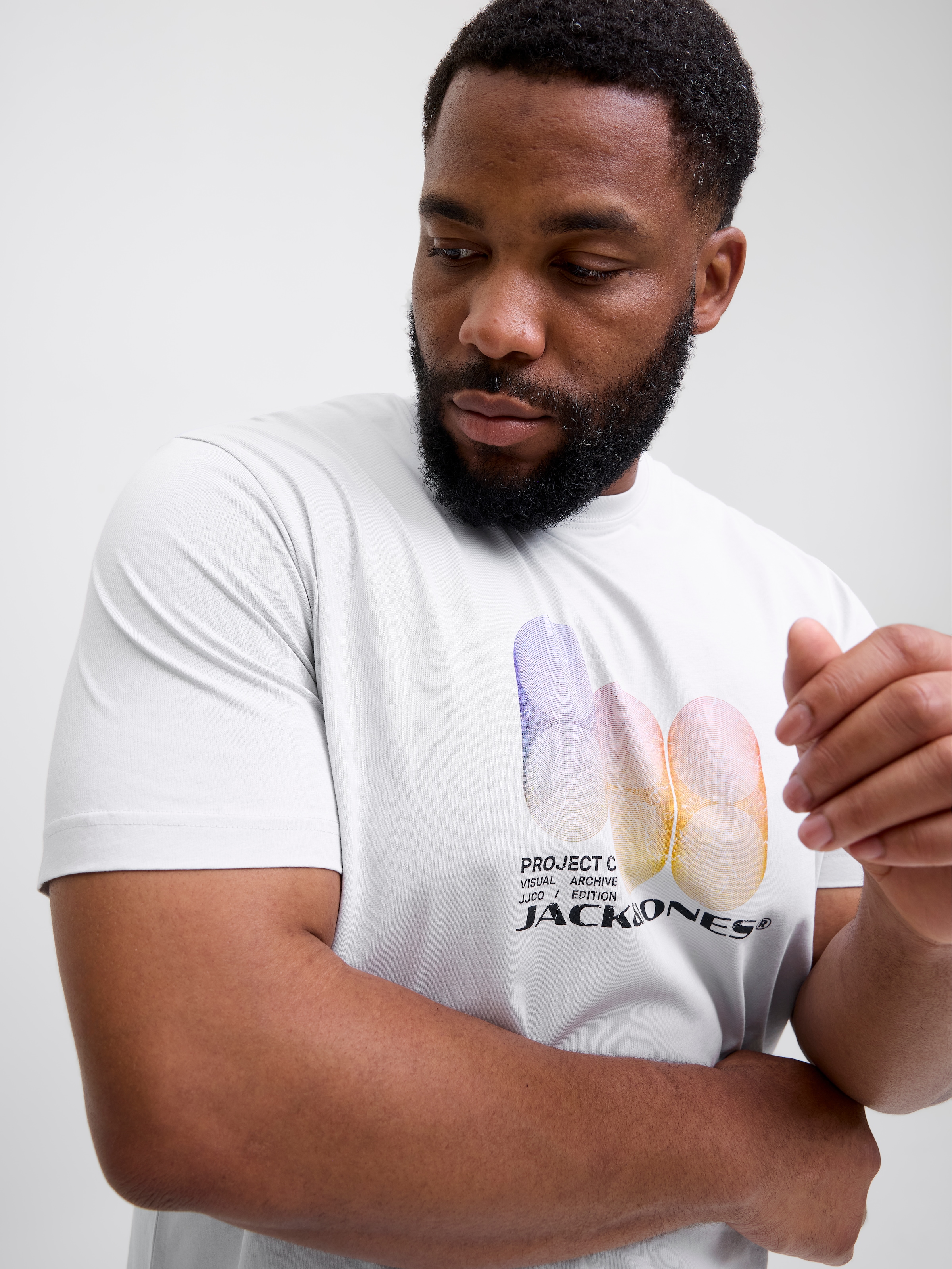 Jack & Jones PlusSize Print-Shirt »JCOCALMA TEE SS CREW NECK FST PLS«, mit Logo Print