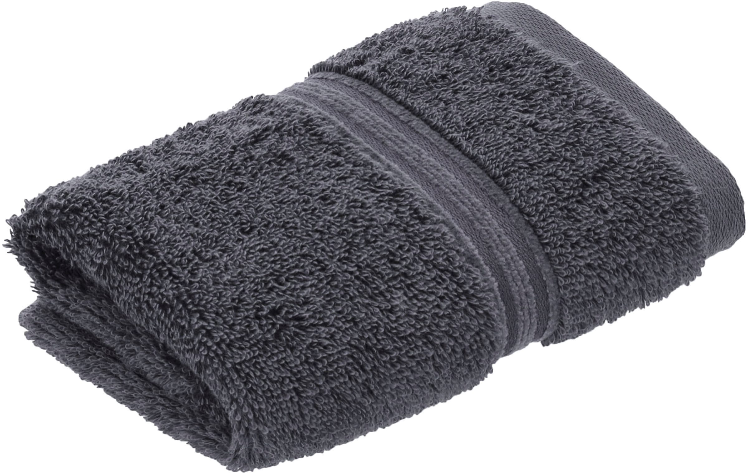 Seiftuch VOSSEN, B:30cm L:30cm, grau, Webfrottier, Baumwolle, Handtücher, "Belief", Seiftücher im Set