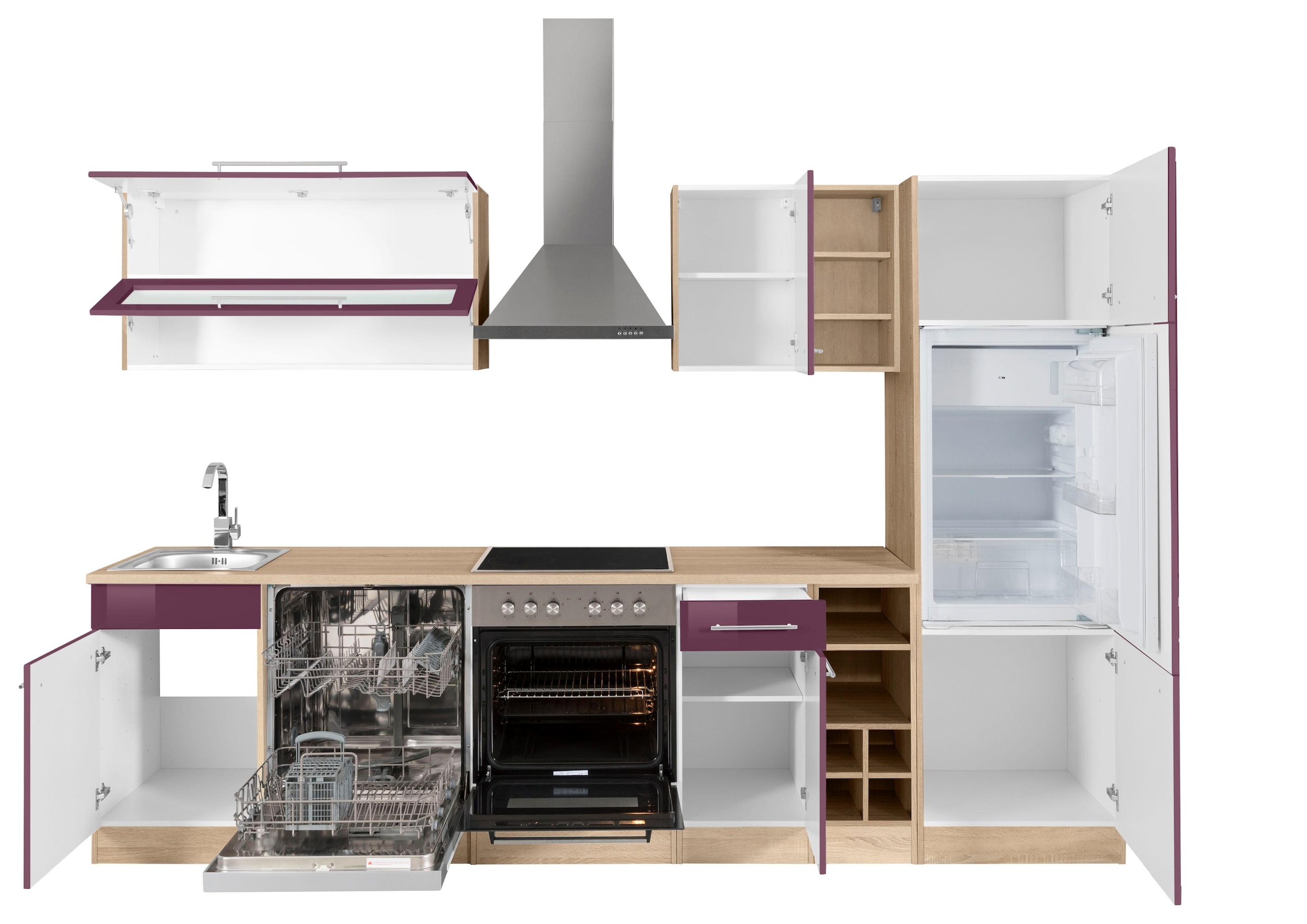 KOCHSTATION Küchenzeile »KS-Eton«, mit E-Geräten, Breite 300 cm