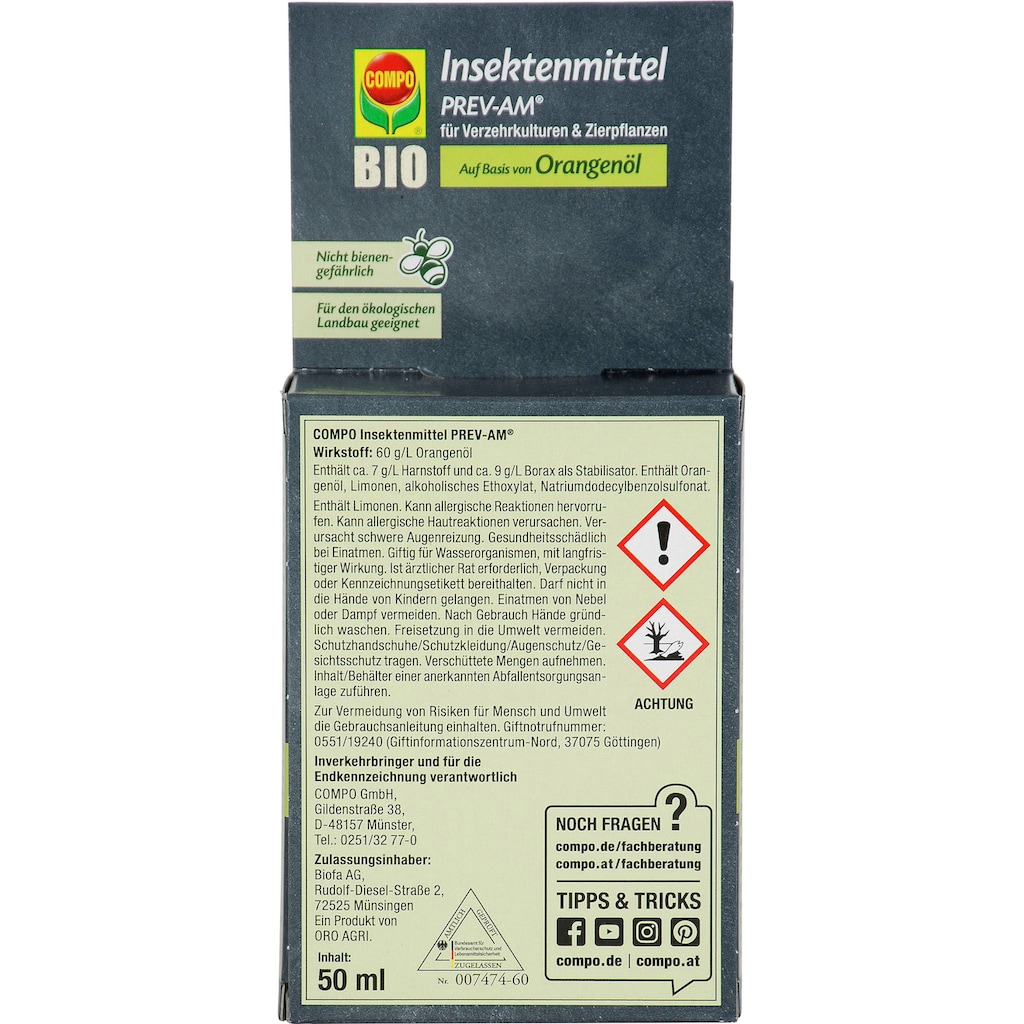 Compo Insektenvernichtungsmittel »BIO PREV-AM, für Verzehrkulturen & Zierpflanzen«