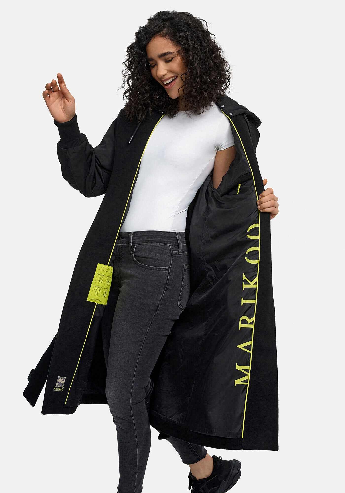 Marikoo Winterjacke »Tjadee«, Langer Wickelmantel