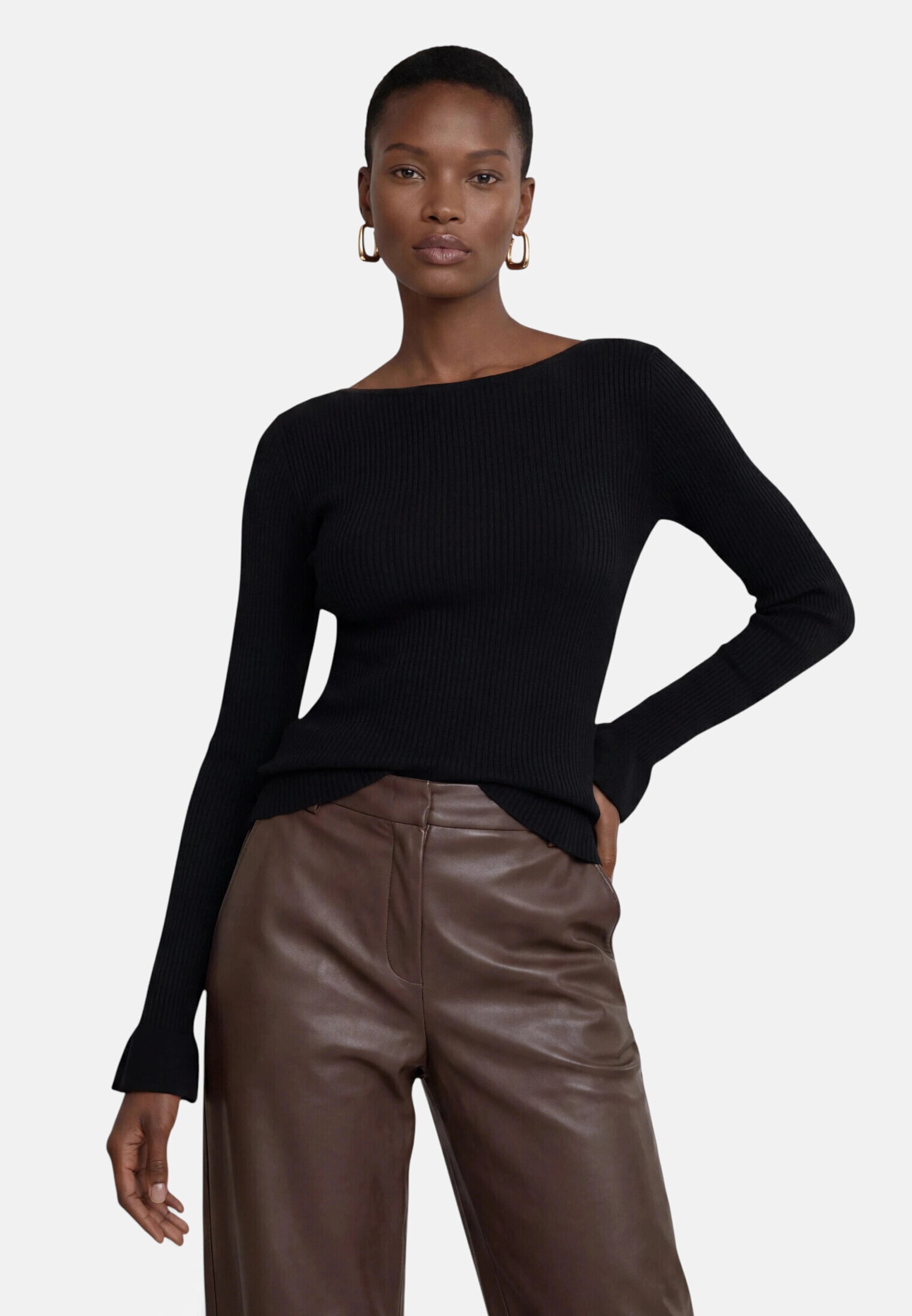 Zero Strickpullover »Damen mit Rüschen« 1 tlg. Struktur