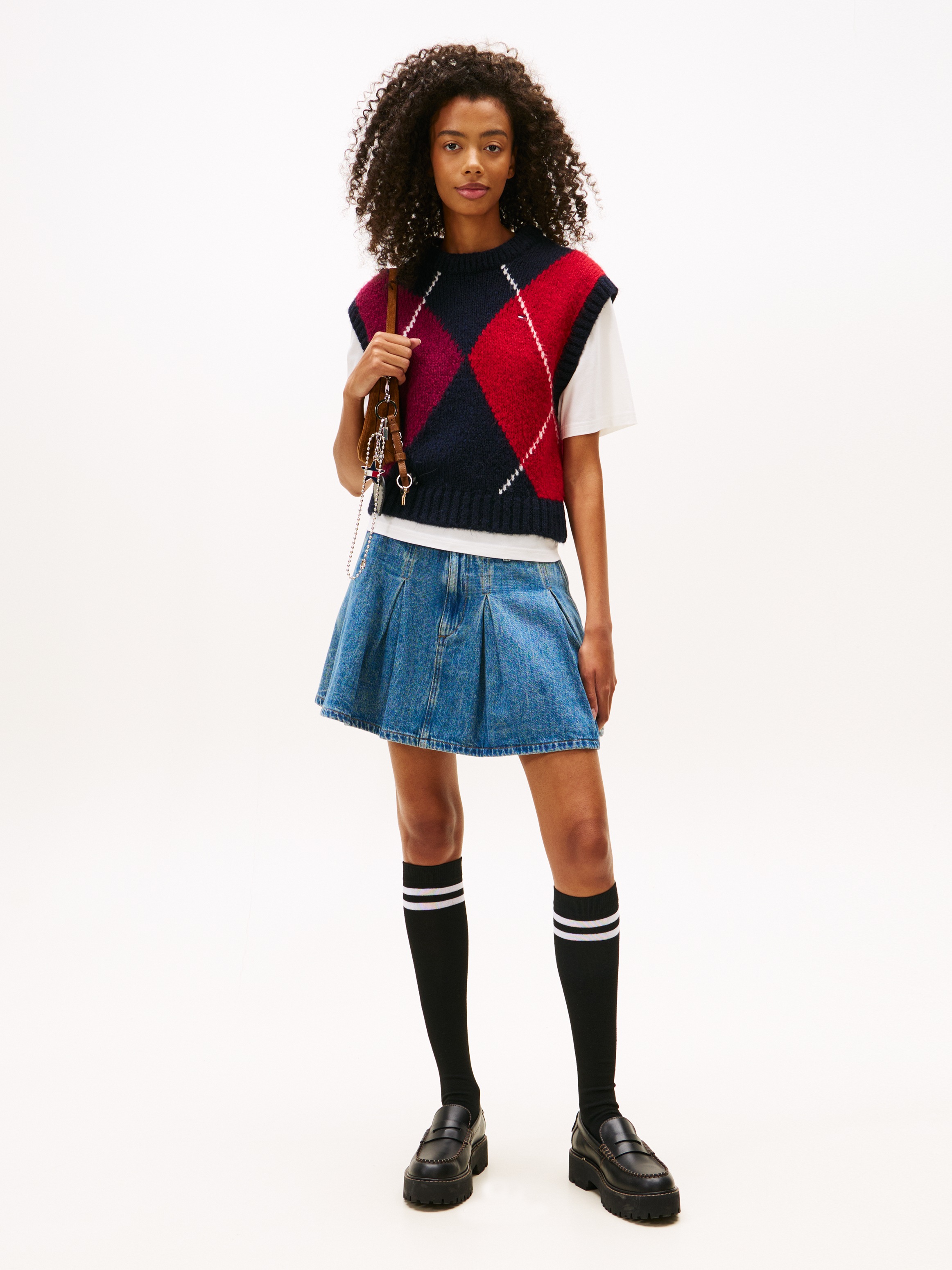 Thumbnail - Tommy Jeans Pullunder "TJW ARGYLE SWEATER VEST" Argyle Strickmuster, Strick mit Alpaka