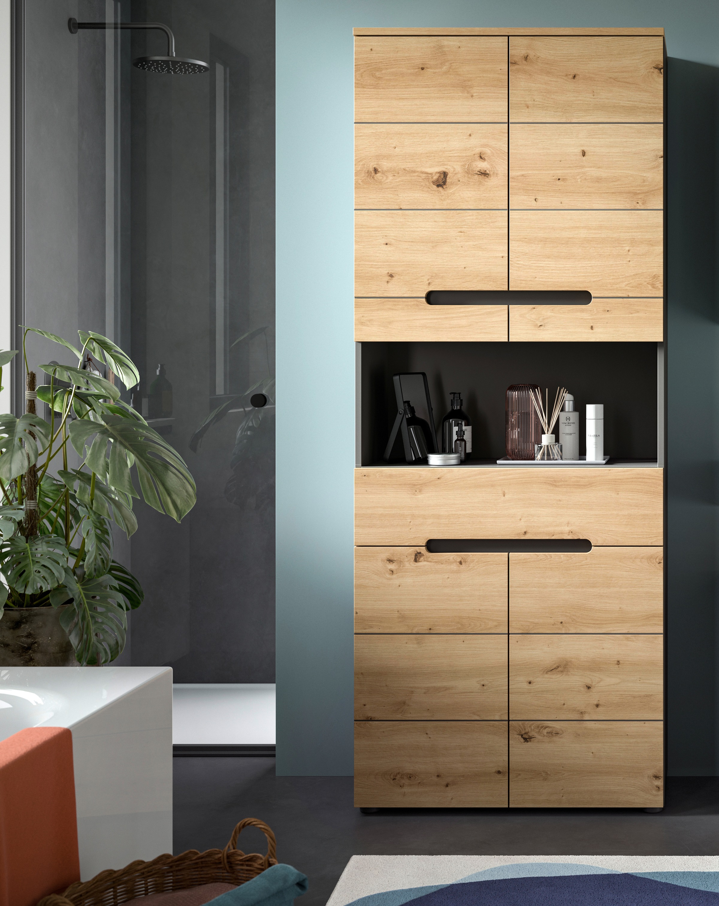 INOSIGN Hochschrank "REHAT, Türen mit Soft-Close, eingefasste Griffaussparu günstig online kaufen