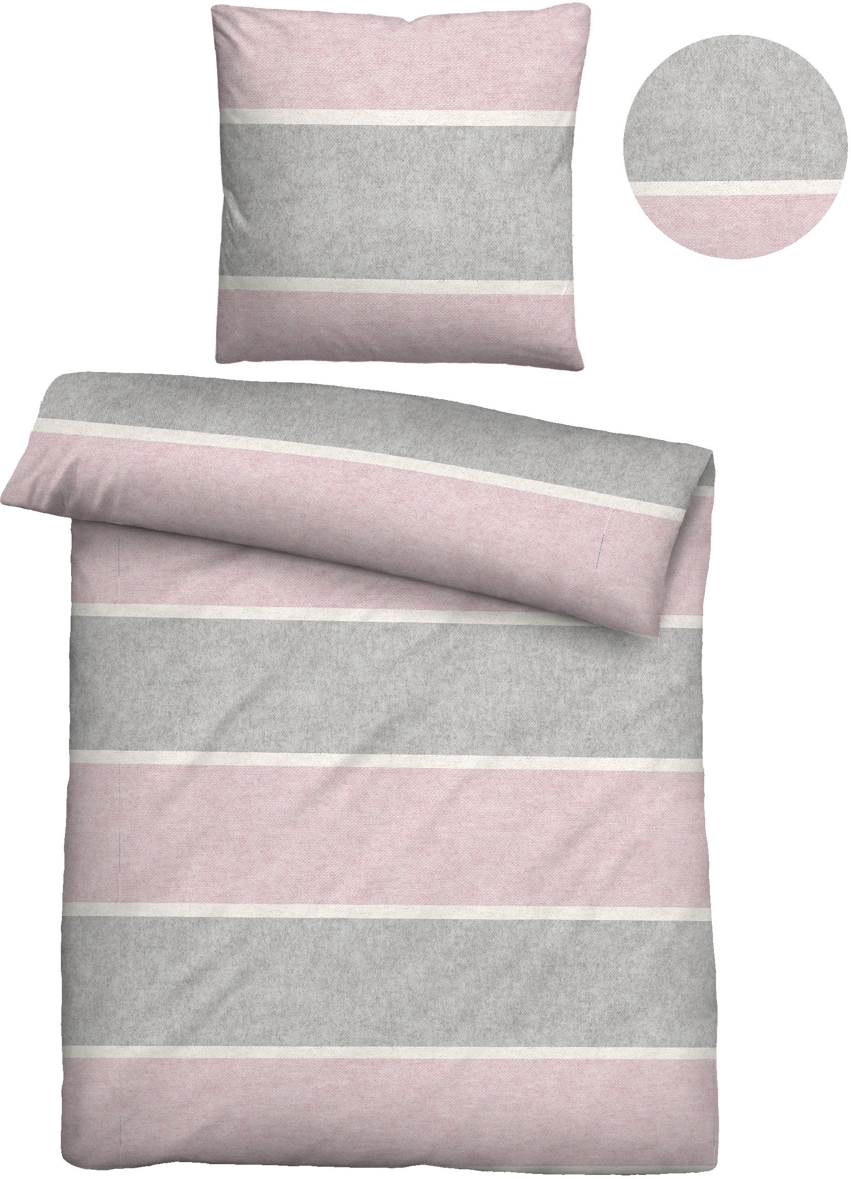 Thumbnail - Biberna Bettwäsche "Jonas" 2 Stk. tlg. kuschelig warm, weich, pflegeleicht, 100% Baumwolle, made in Germany