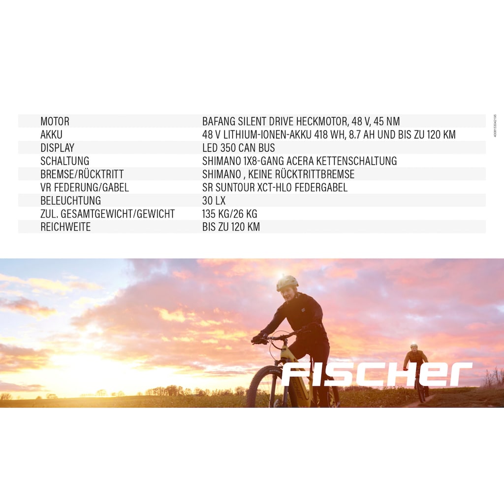 FISCHER Fahrrad E-Bike »TERRA 2.1 Junior 422«, 8 Gang