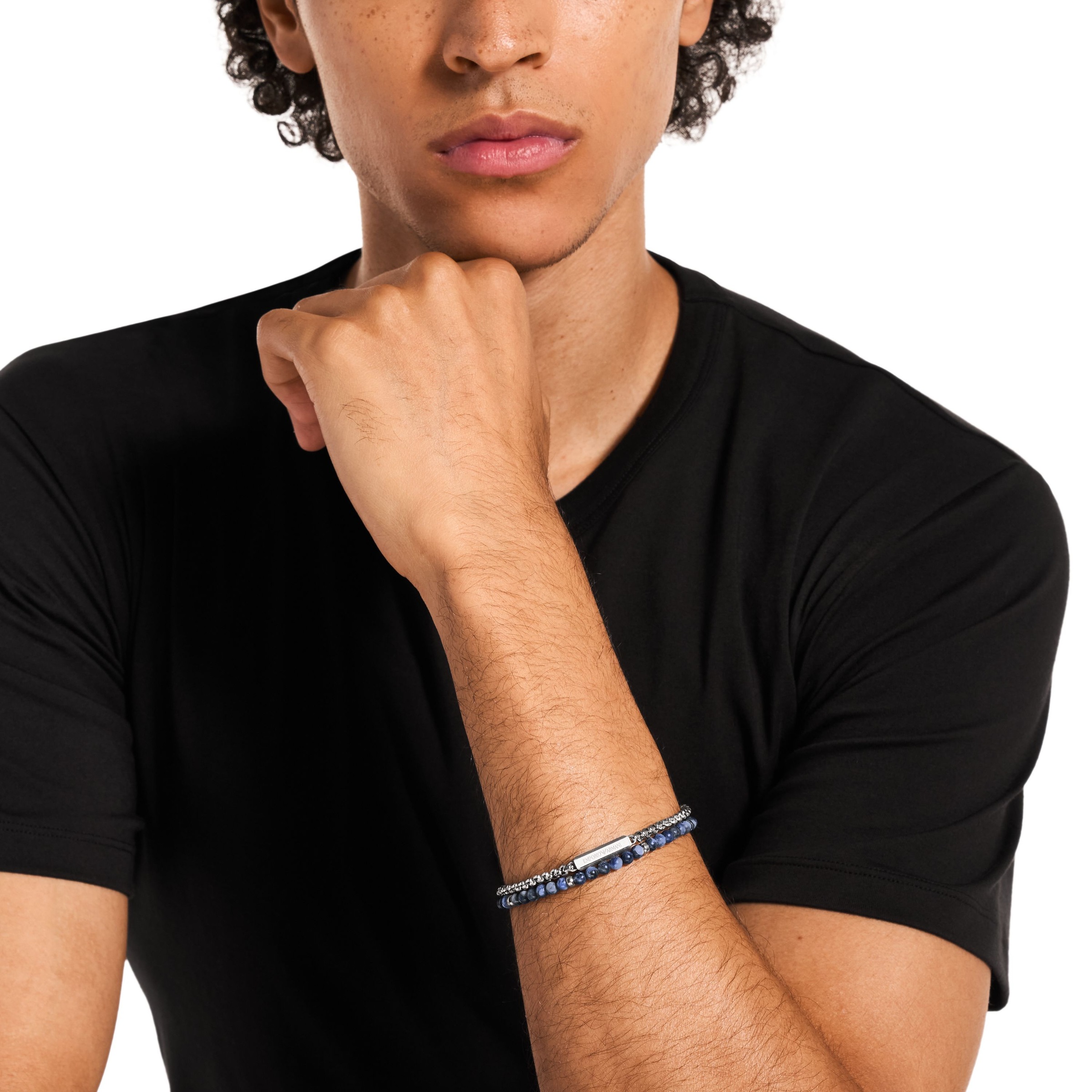 Emporio Armani Armband »Schmuck Geschenk Edelstahl« mit Sodalith oder Achat
