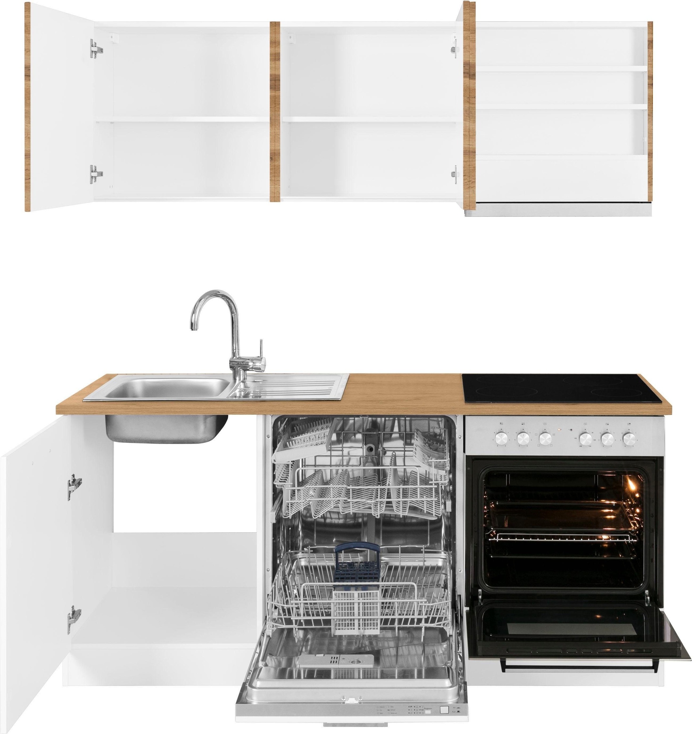 HELD MÖBEL Küchenzeile »Kehl«, mit E-Geräten, Breite 180 cm, inkl. Geschirrspülmaschine