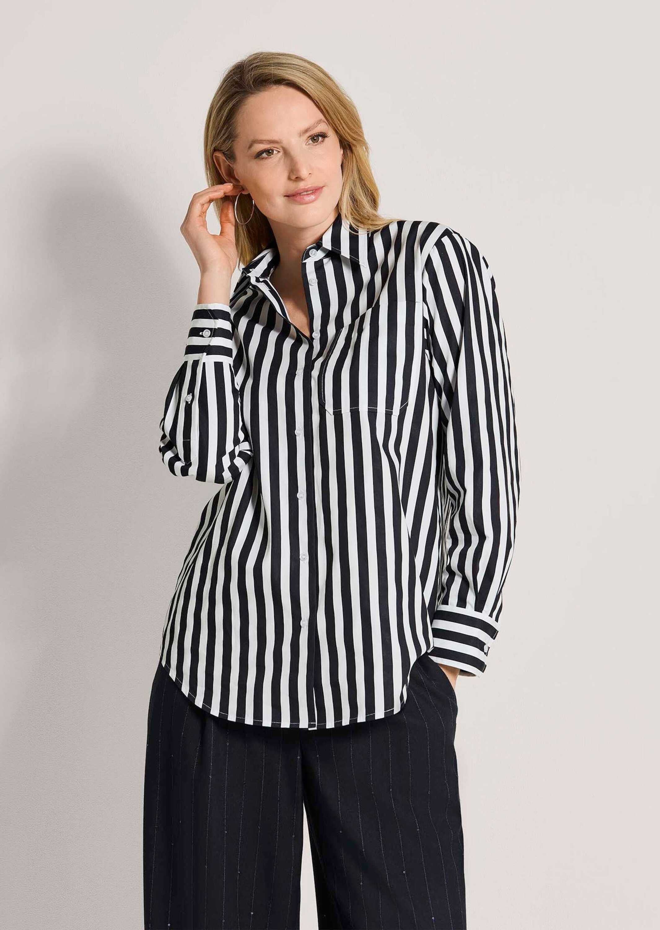 MADELEINE Hemdbluse »Bluse Baumwollbluse mit Streifen«