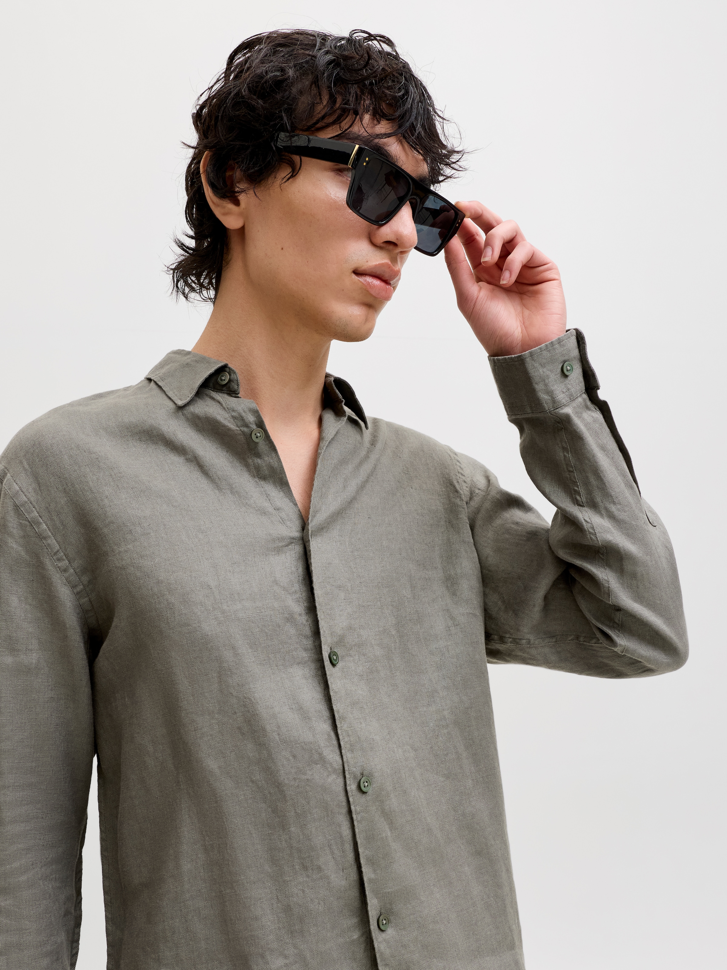 Jack & Jones Langarmhemd »JPRBLALAWRENCE LINEN LS SHIRT SN«