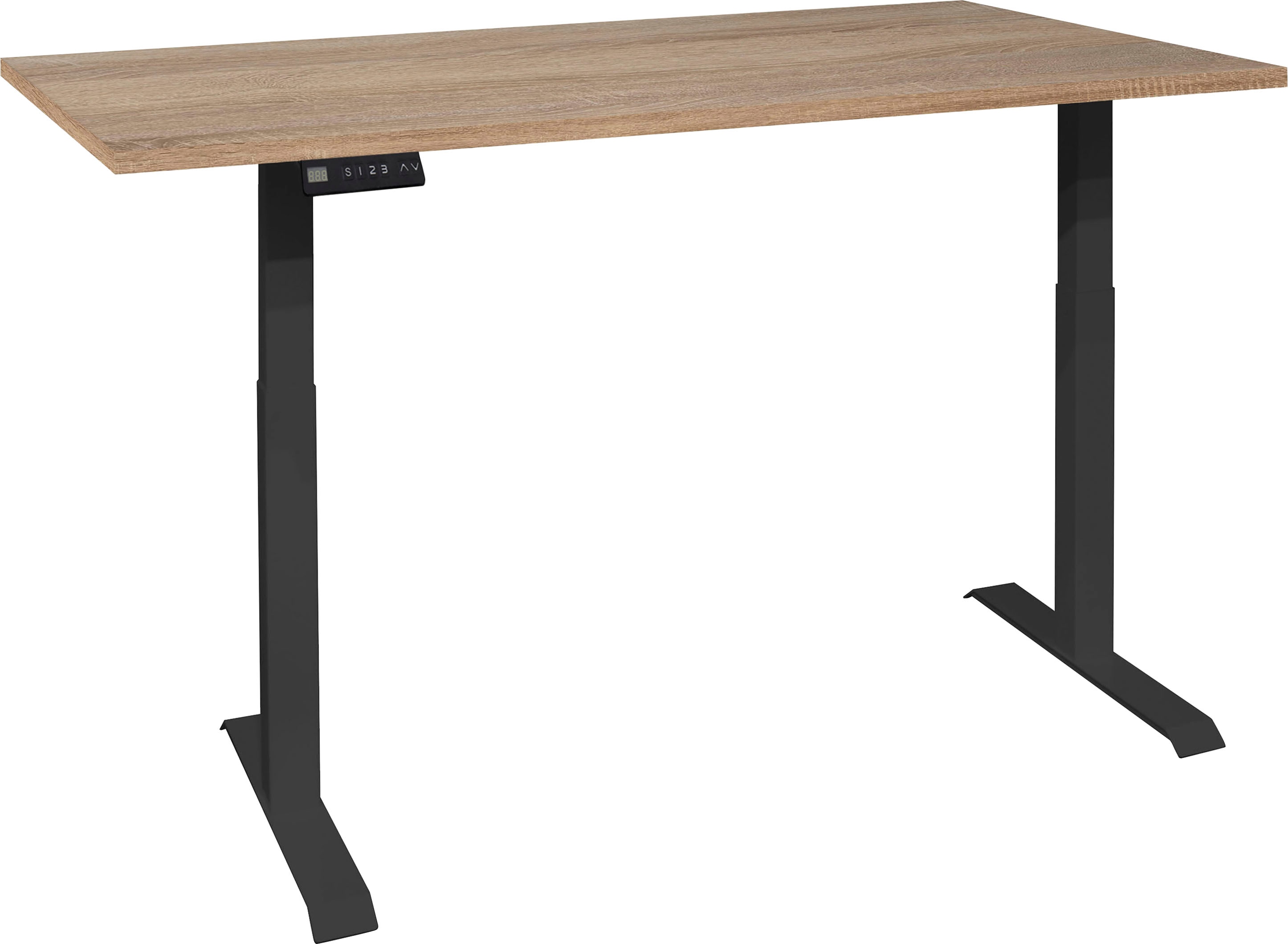 Mäusbacher "Big System Office, Arbeitstisch, Bürotisch" Breite 120 cm, elektrisch höhenverstellbar, eiche sägegrau