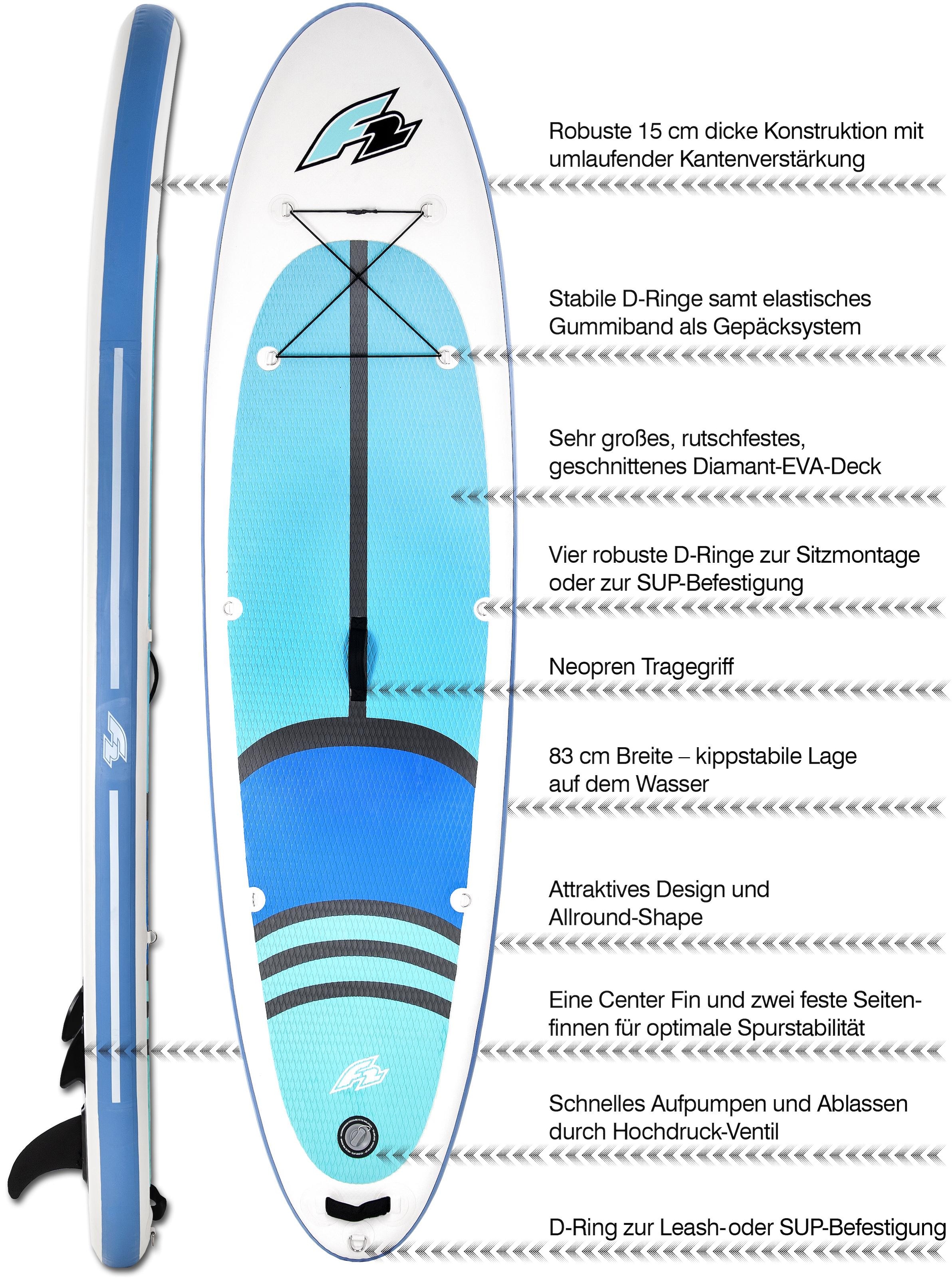 F2 Inflatable SUP-Board »F2 Cross«, (Set, 5 tlg., mit Paddel, Pumpe und  Transportrucksack), Stand Up Paddling günstig kaufen | BAUR