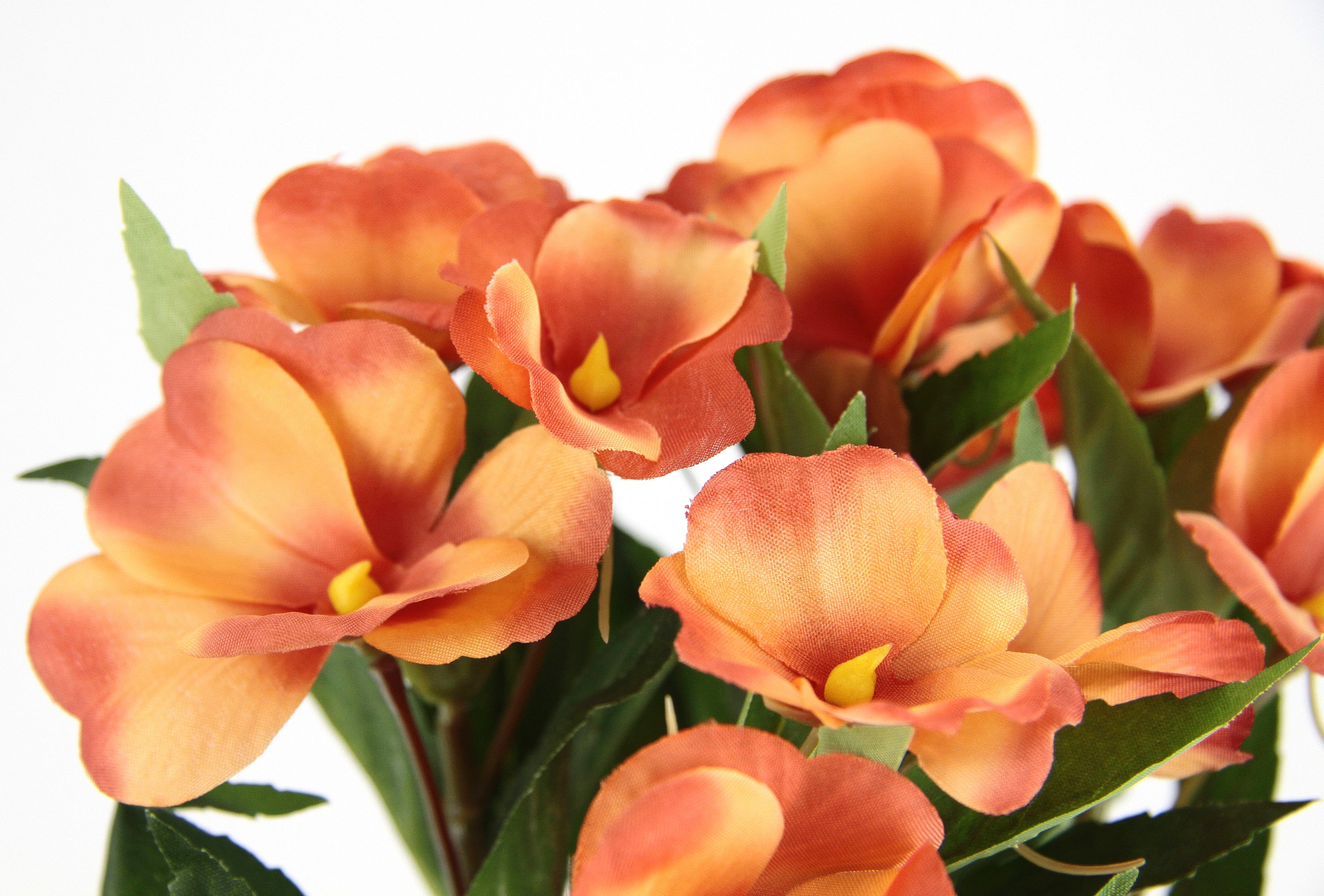 I.GE.A. Kunstblume kaufen 3er Impatiens Blumentöpfe Deko »Fleißiges Topf, Set | Lieschen«, Im Valeriana BAUR Textilblume