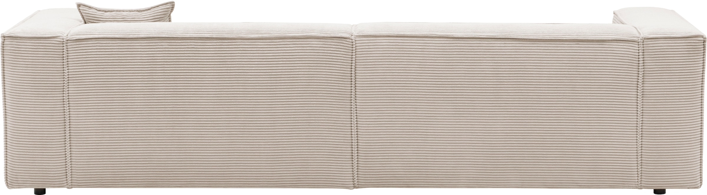 LeGer Home by Lena Gercke 3-Sitzer »PIARA, Couch mit Kedernaht, Sofa in Cord oder Leinenoptik«, schwarze Füße, bequemer Sitzkomfort