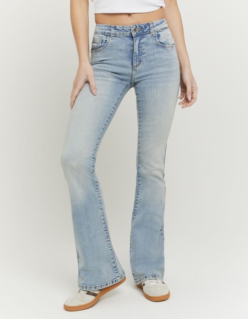 Tally Weijl Bootcut-Jeans "SPADEELETRA2" Baumwollmischung, Mid Waist mit Fl günstig online kaufen