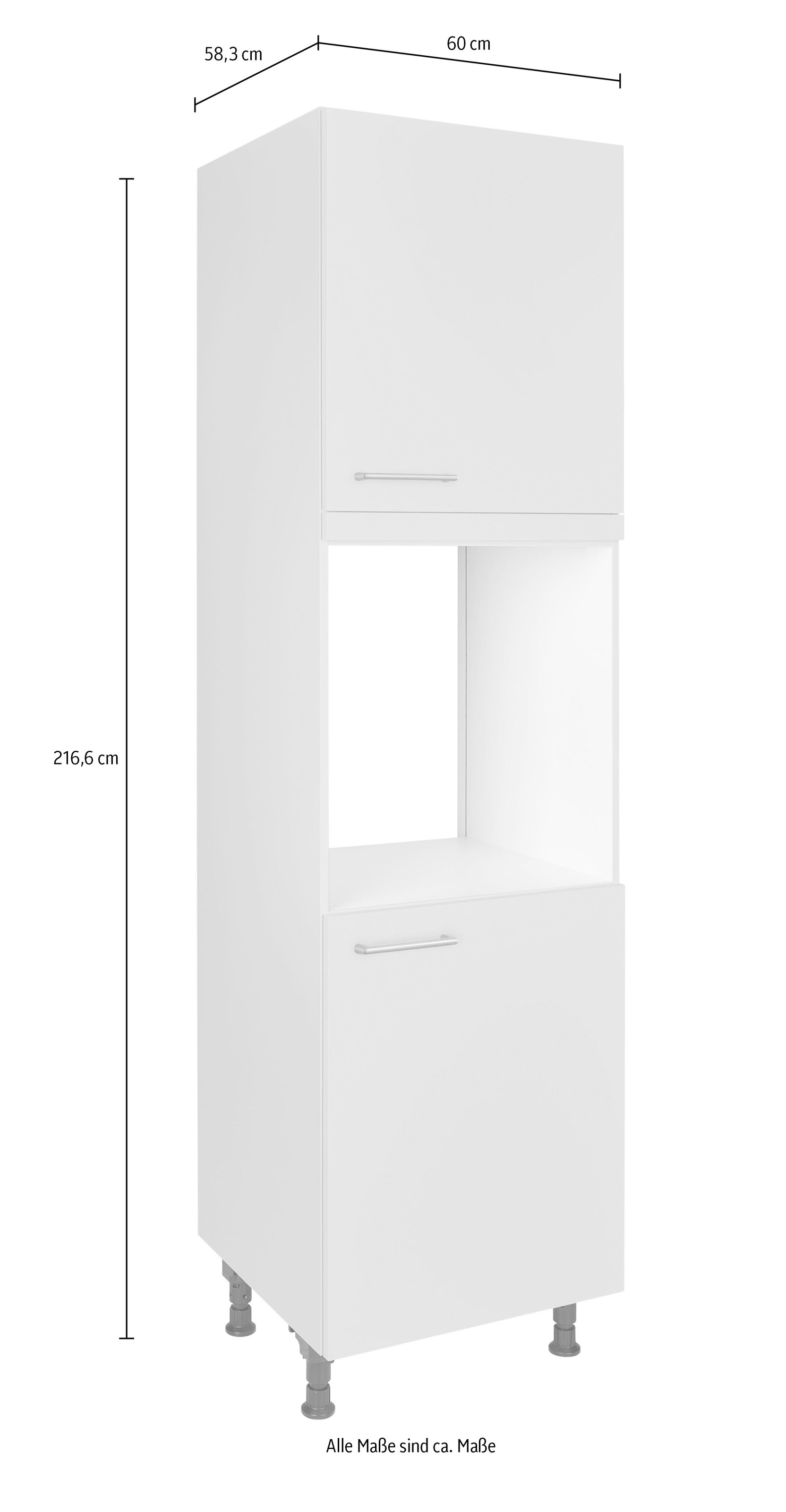 nobilia® Backofenumbauschrank »"MIAMI", Ausrichtung wählbar, mit zwei zusätzlichen Türen,« vormontiert, Breite/Höhe: 60/167,8 cm