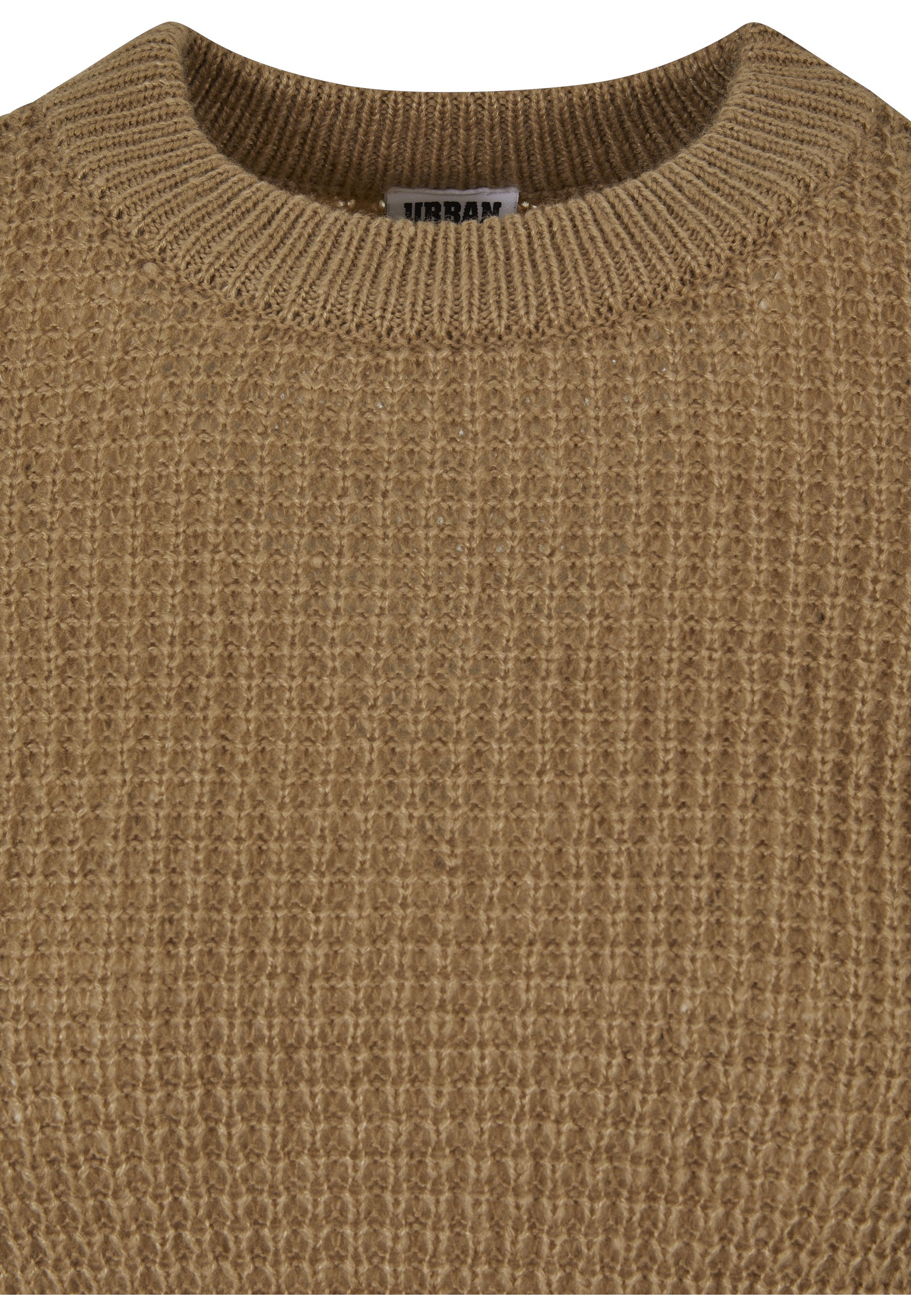 URBAN CLASSICS Fleecepullover »Urban Classics Damen Ladies Short Waffle Sweater«, 1 Stk.
