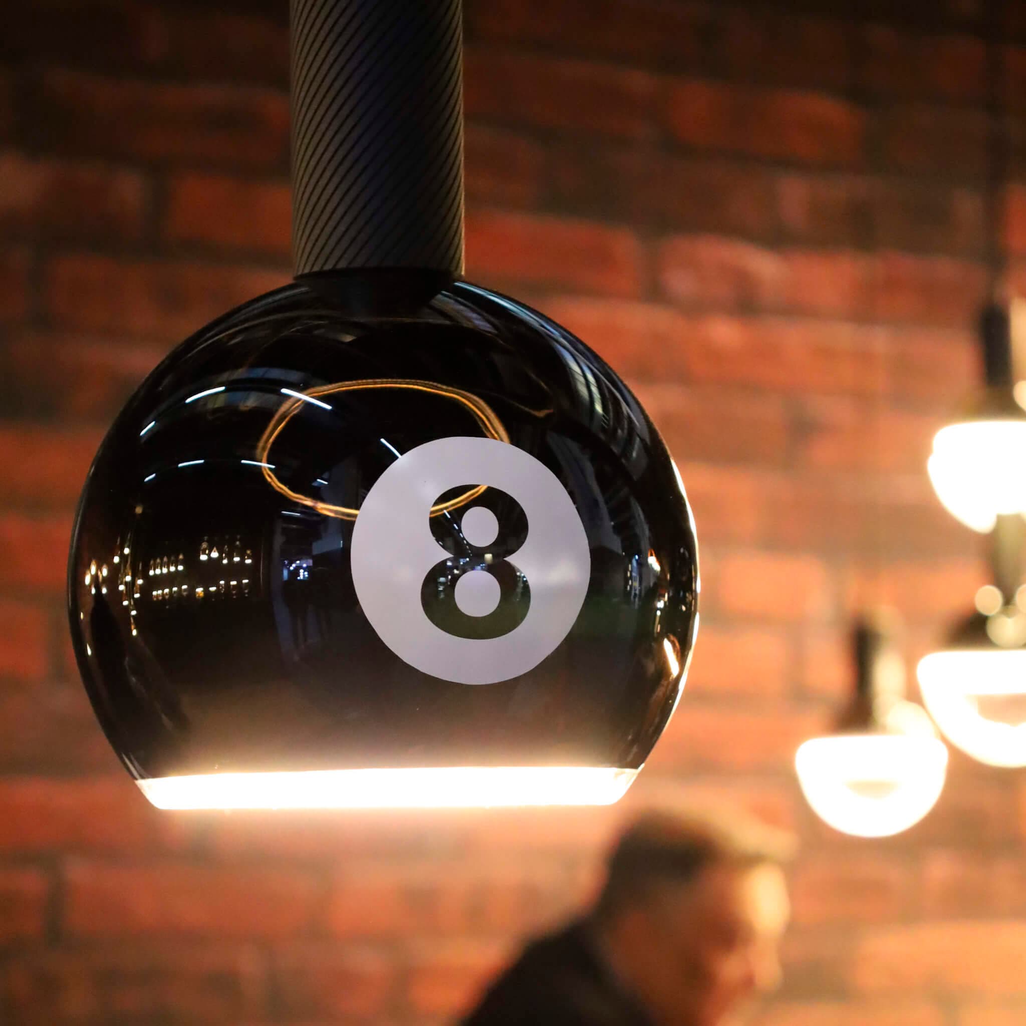 SEGULA LED-Leuchtmittel »LED Floating Billard 200 black 8«, E27, 1 St., Extra-Warmweiß, handmade