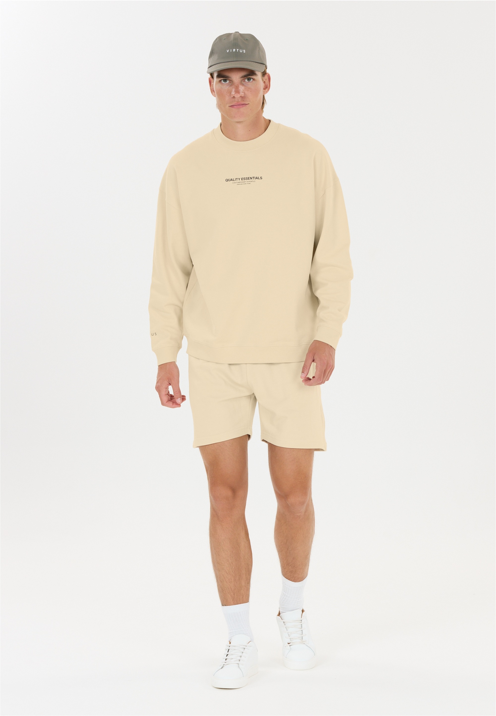 Virtus Sweat-shirt Idan pour hommes crème   M