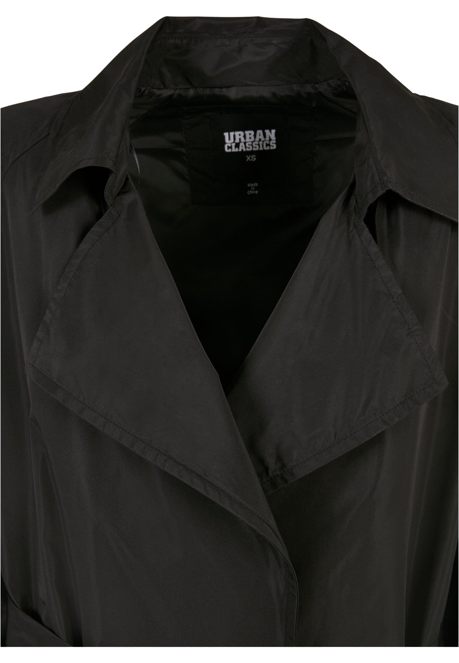 URBAN CLASSICS Allwetterjacke »Urban Classics Damen Ladies Crinkle Nylon Minimal Trench Coat«, (1 St.), ohne Kapuze