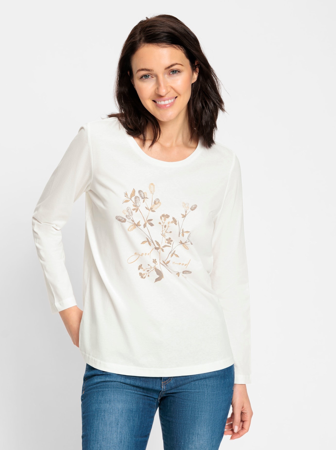 Inspirationen Langarmshirt "Rundhals-Shirt", (1 tlg.) günstig online kaufen