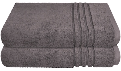 KiNZLER Handtuch Set »Duschtuch Kreta«, Set, 2 tlg., Walkfrottee, Uni Farben,  mit Bordüre, angenehm weich und flauschig, 100% Baumwolle | BAUR