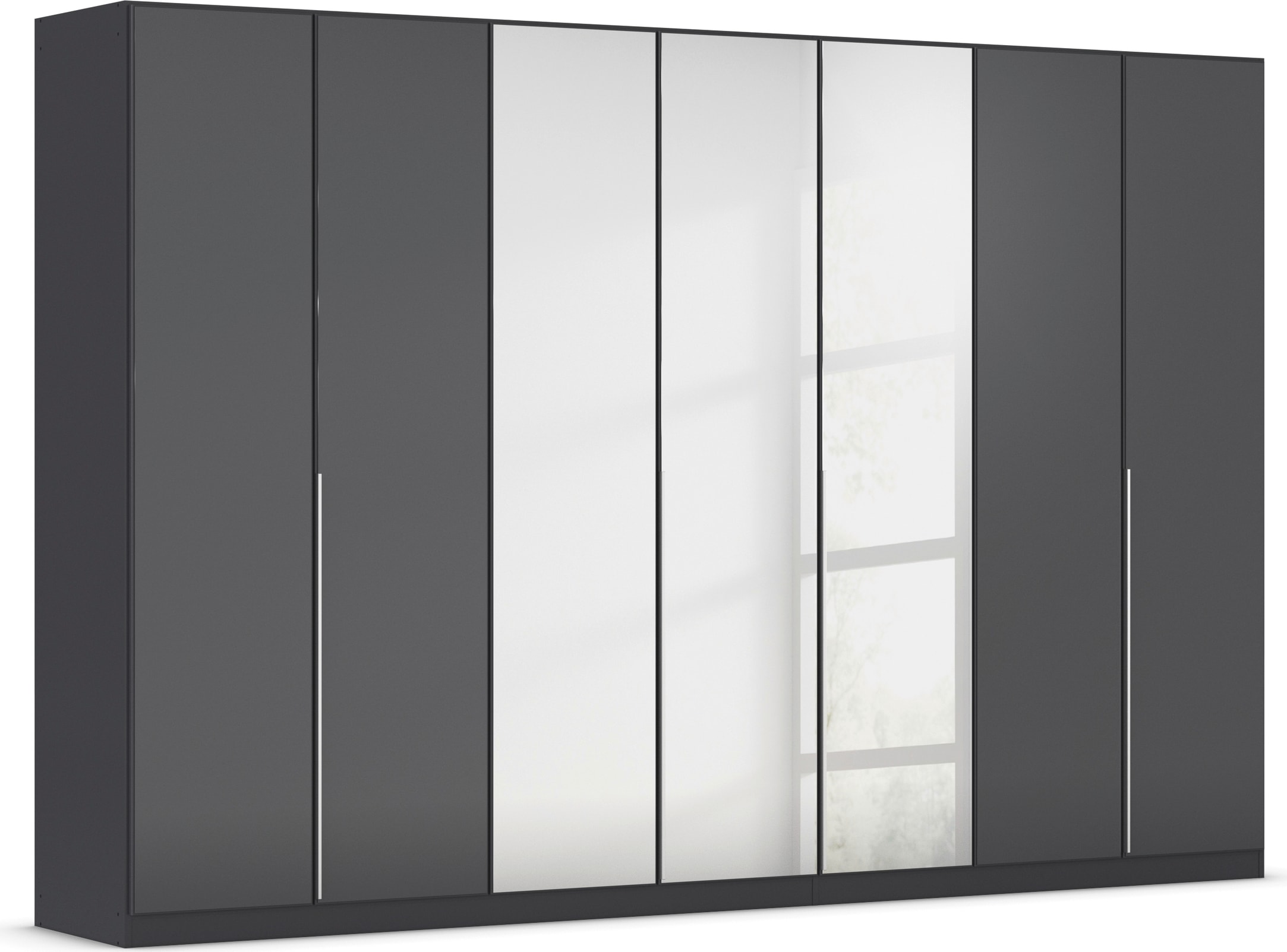 OTTO home Drehtürenschrank "Kleiderschrank Schrank Garderobe AGORDO mit Glasfront und Spiegel" in zwei Griff-Farben, Breiten 91-405 cm, durchdachte Innenausstattung, in 8 Breiten und 2 Höhen MADE IN GERMANY