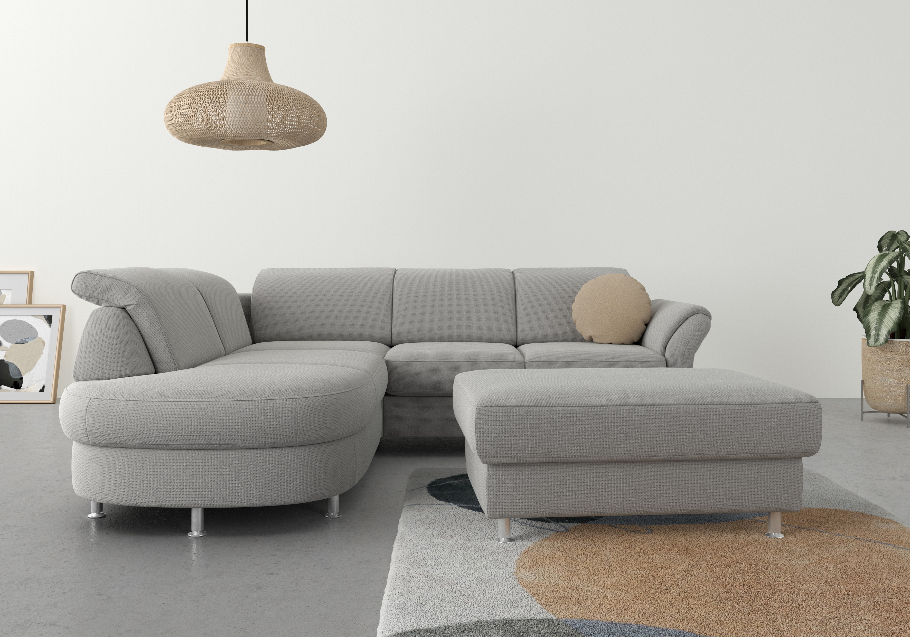 sit&more Ecksofa "Apulia L-Form" wahlweise Schlaffunktion, Bettkasten und Kopf- und Armteilverstellung