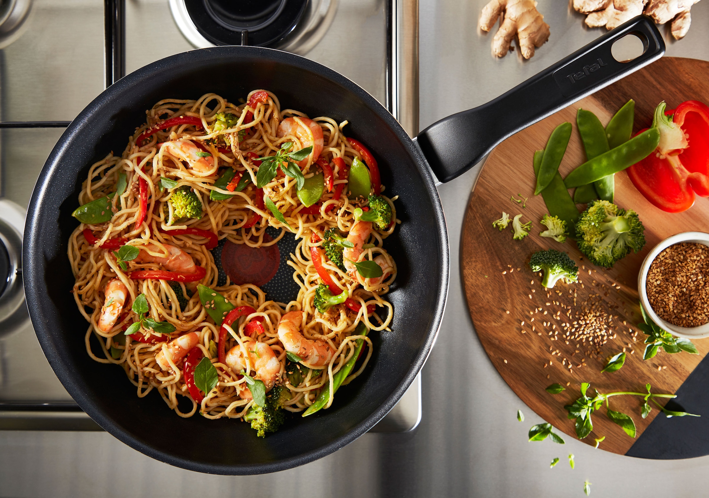 Tefal Wok »C38519 XL Force«, Aluminium, (1 tlg.), Antihaft, Thermo-Signal,  tiefe Form, alle Herdarten außer Induktion bestellen | BAUR