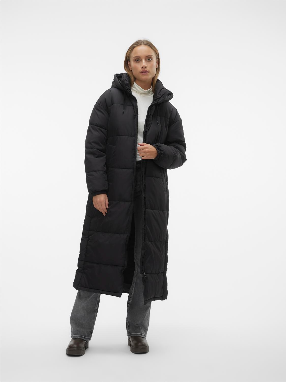 Vero Moda Steppmantel "VMKLEA LONG COAT NOOS" Steppqualität, Kunstfaser, Kapuze mit Kordelzug