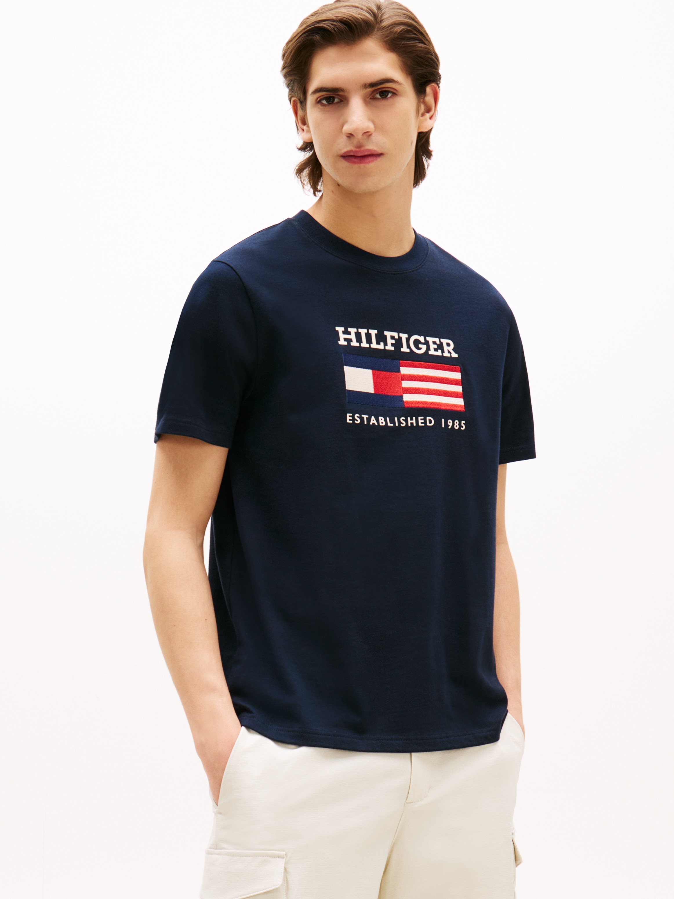 Tommy Hilfiger T-Shirt "AMERICANA MONOTYPE FLAG BOX TEE", Mit markanter Sti günstig online kaufen