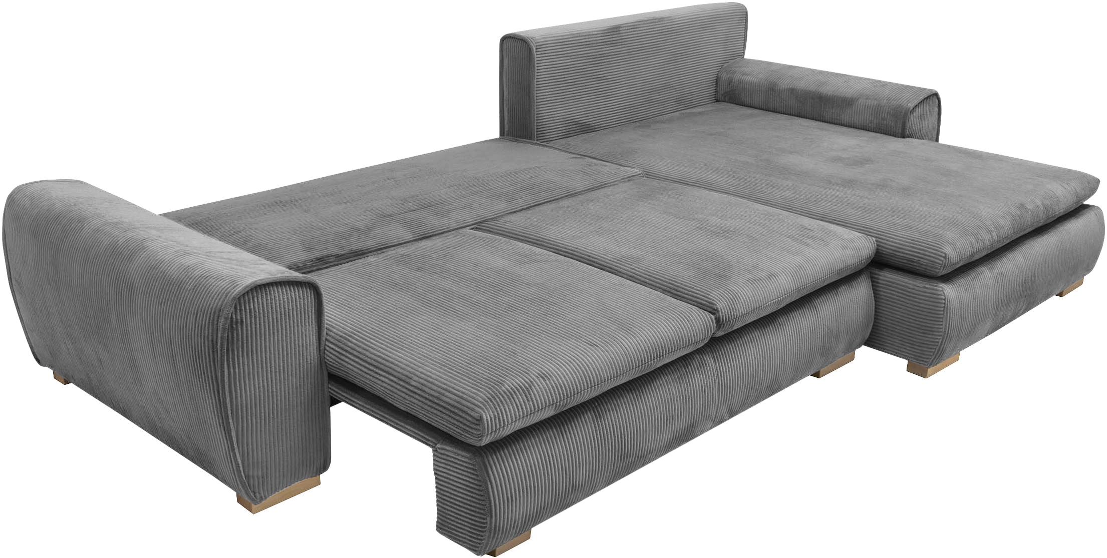 Home affaire Ecksofa »Katja L-Form«, Cord Bezug, inkl. Schlaffunktion und Stauraum