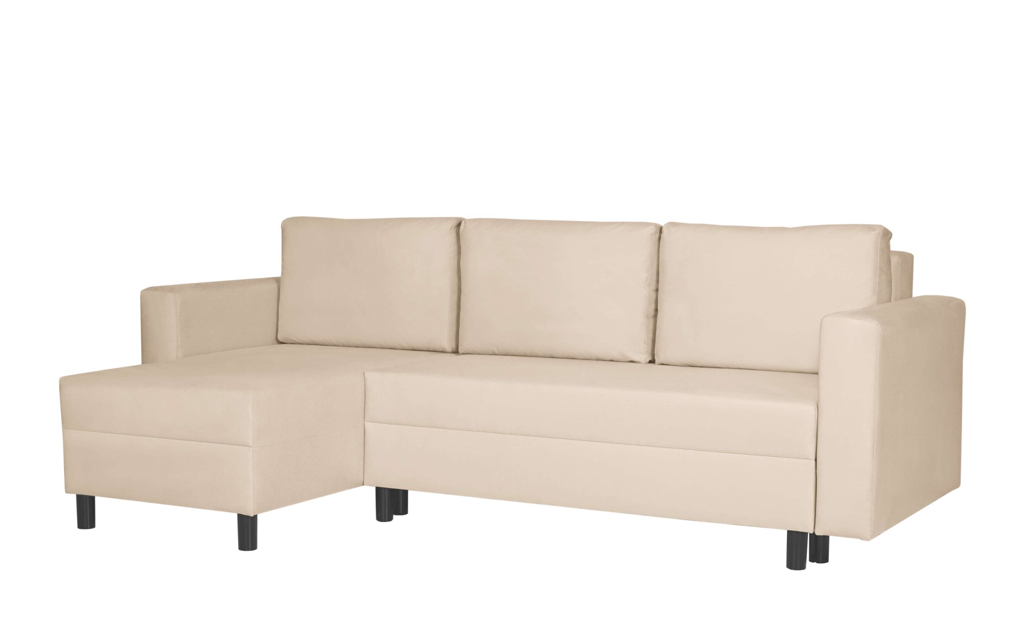INOSIGN Ecksofa »GLENOE Schlafsofa mit Bettkasten, Recamiere beidseitig montierbar«, L-Form, Maße B/T/H: 230/135/84,5 cm, Velvet & Struktur weich