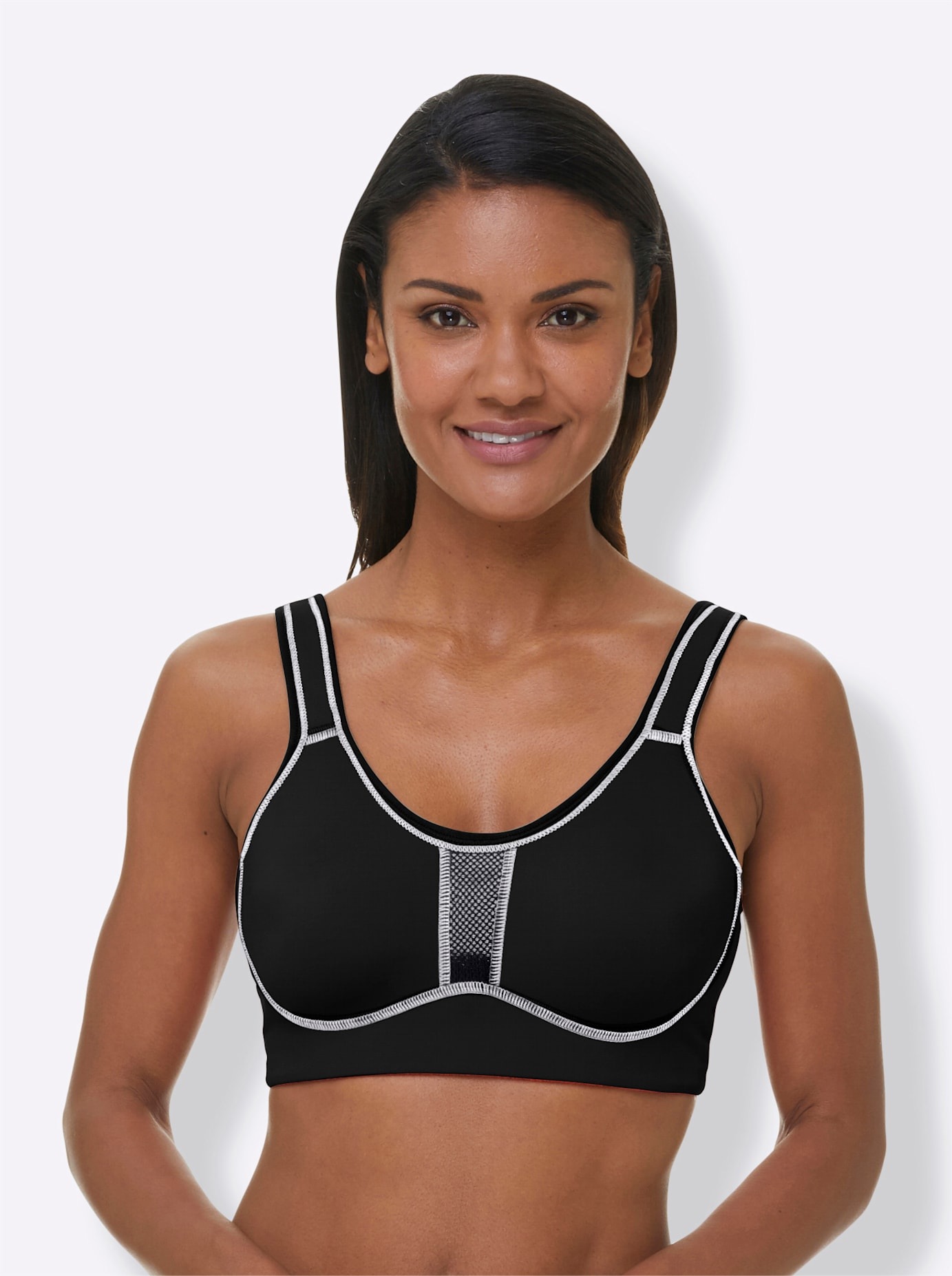 VIANIA Damen Sport-BH, Gr. 95, schwarz, 47% Polyamid, 41% Polyester, 12% Elasthan, BHs