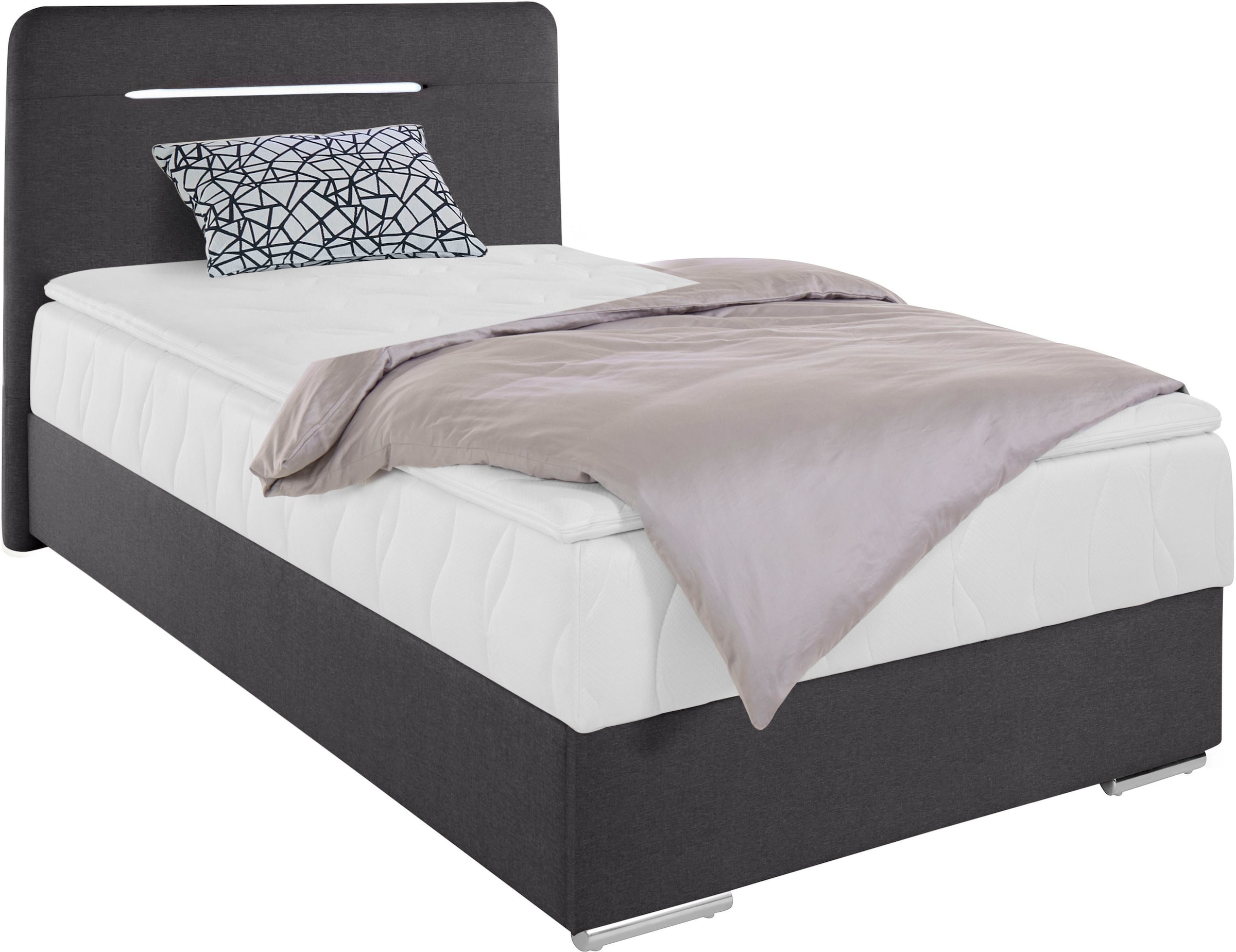 COTTA Boxbett »Lighstar«, inklusive LED-Beleuchtung, Topper, Bettkasten und Zierkissen