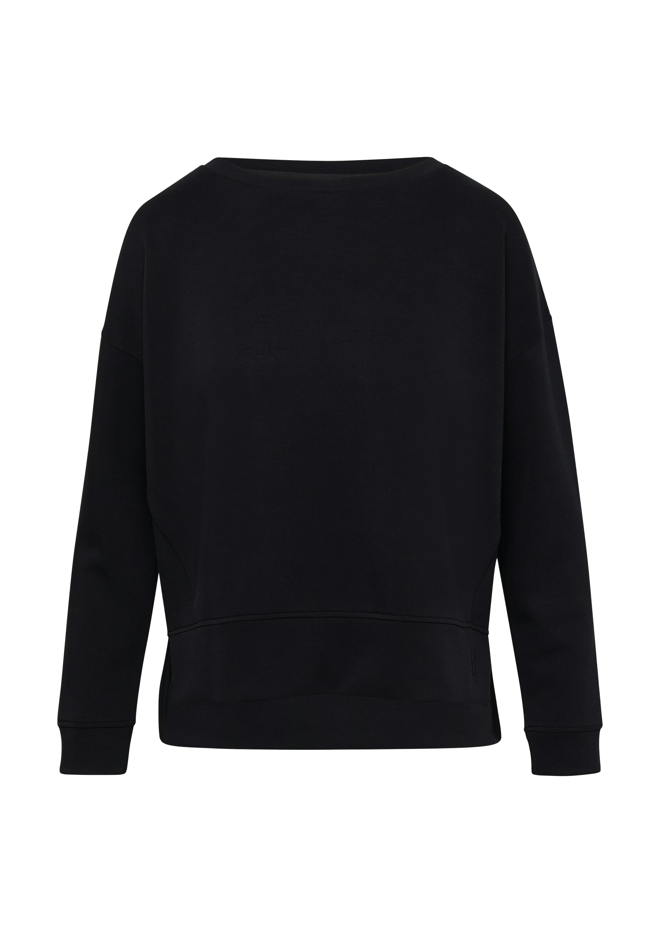 comma casual identity Sweatshirt, unifarben, casual, relaxed fit, Materialmix, Rundhals