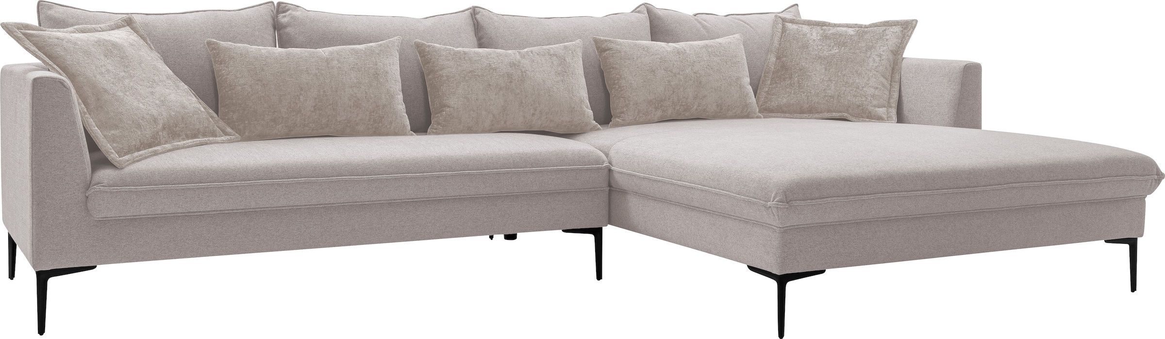 exxpo - sofa fashion Ecksofa »Piazza, elegant und edel, Designsofa mit tollem Sitzkomfort,«, (2 St.), Longchair Ecke in hochwertiger Verarbeitung, Stellmaße 321x187cm