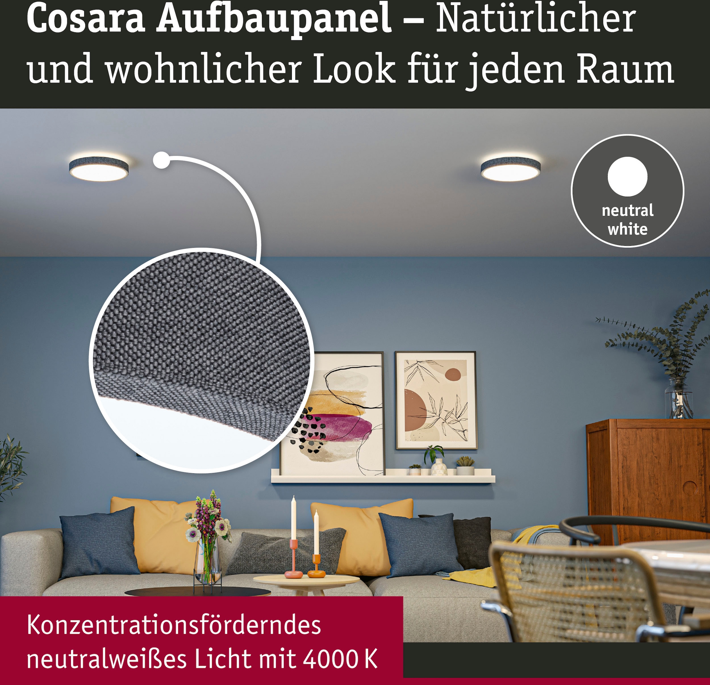 Paulmann LED Panel »Cosara 15W 4000K 300mm grau IP44«, 1 flammig-flammig  bestellen | BAUR | Kinderlampen