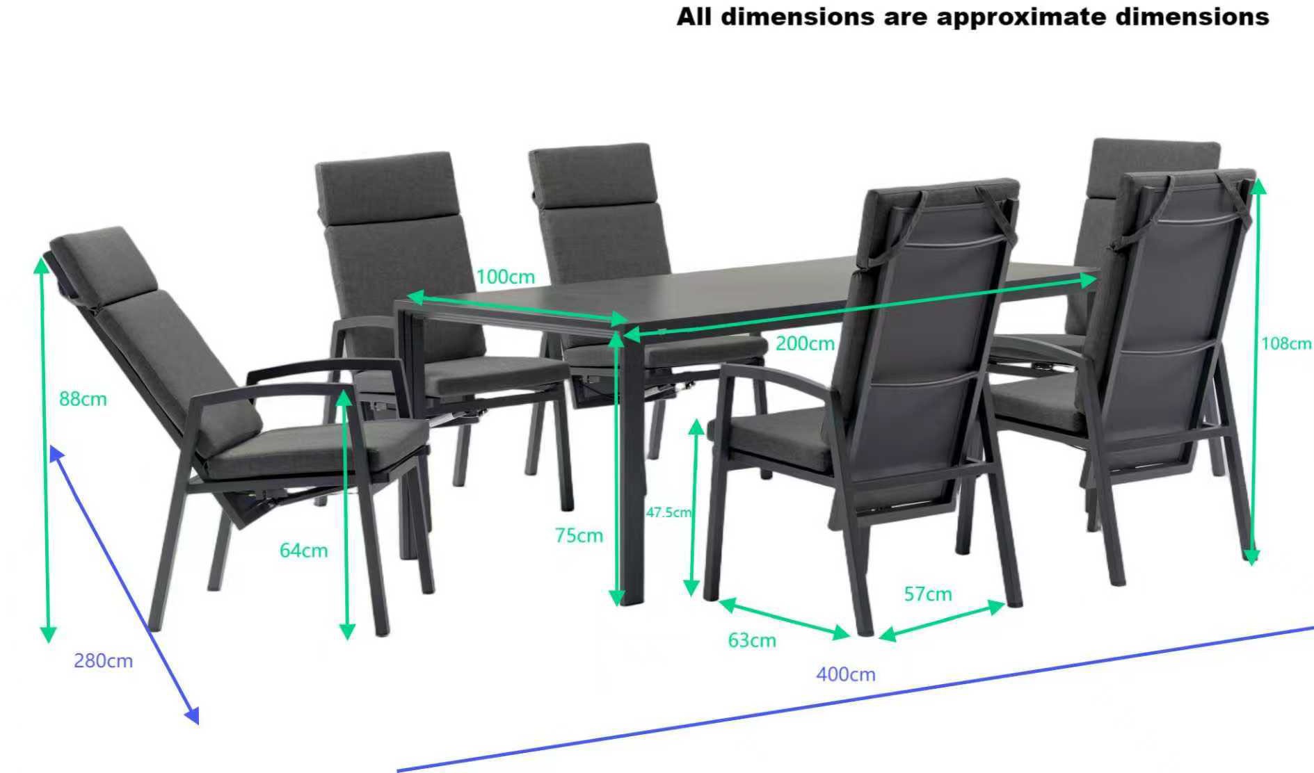 OTTO home Garten-Essgruppe »Maruja« Set, 6x Sessel, 6x Auflage, 1x Tisch, 13 tlg. bestehend aus 1 Tisch, 6 Stühlen und 6 Sitzauflagen