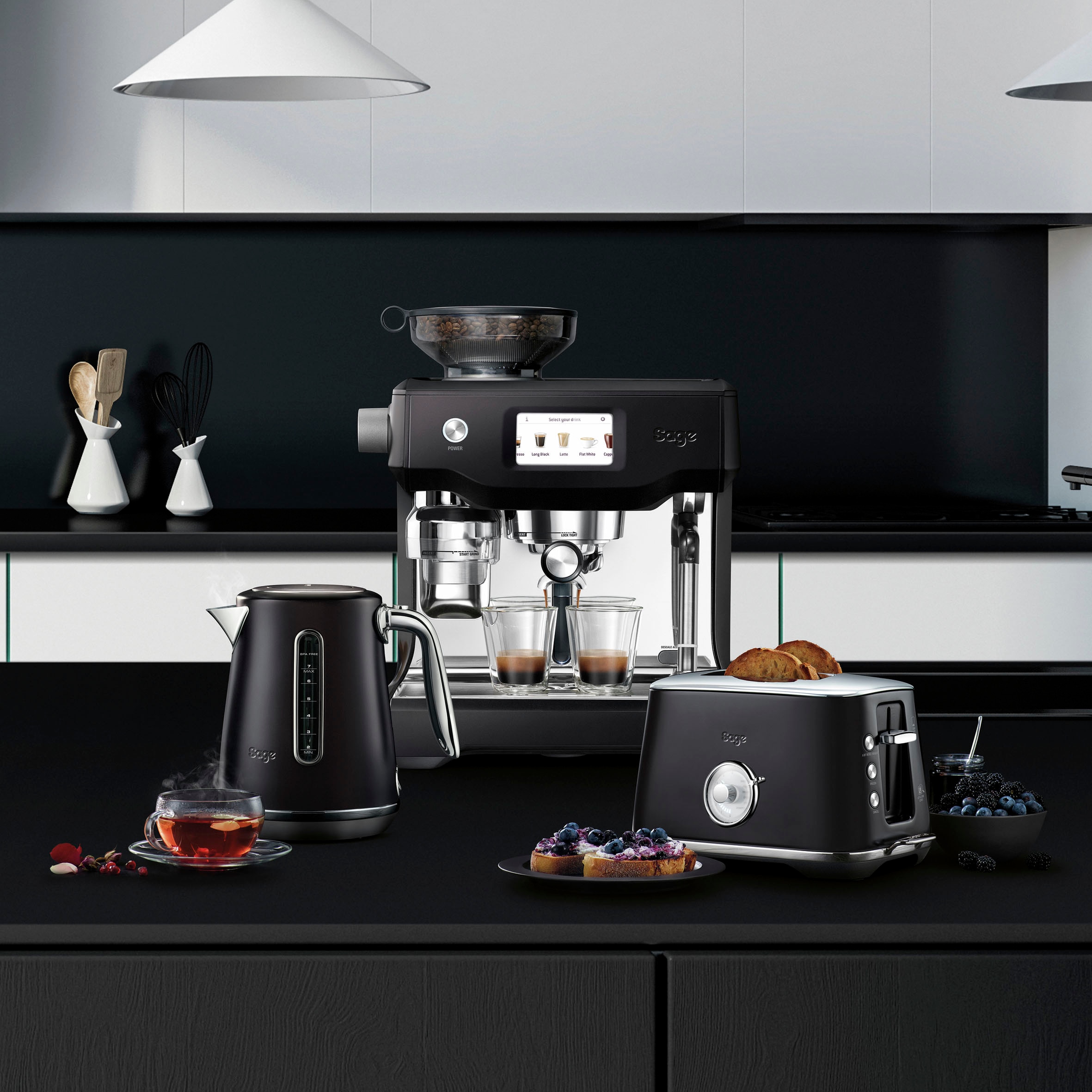 Sage Espressomaschine »the Barista Touch, SES880BTR«, Truffle Raten auf Black | BAUR