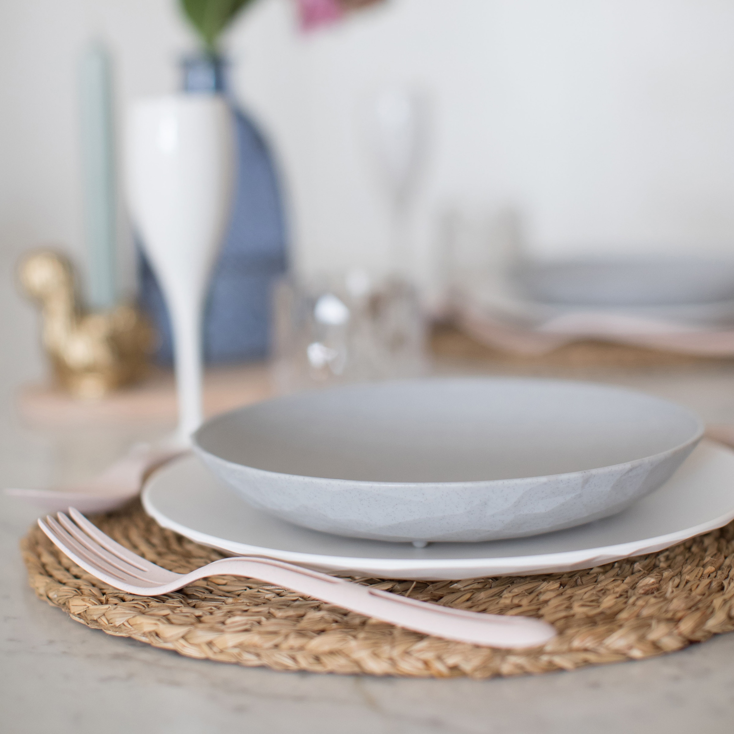 KOZIOL Suppenteller »CLUB PLATE«, (Set, 4 St., 4er-Set), 100% recycelbar,CO2 neutrale Produktion, Kunststoff, Ø 22 cm