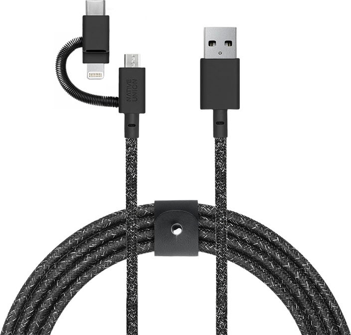 NATIVE UNION Smartphone-Kabel »Gürtelkabel Universal«, USB Typ A-Micro-USB-Lightning-USB-C, 200 cm