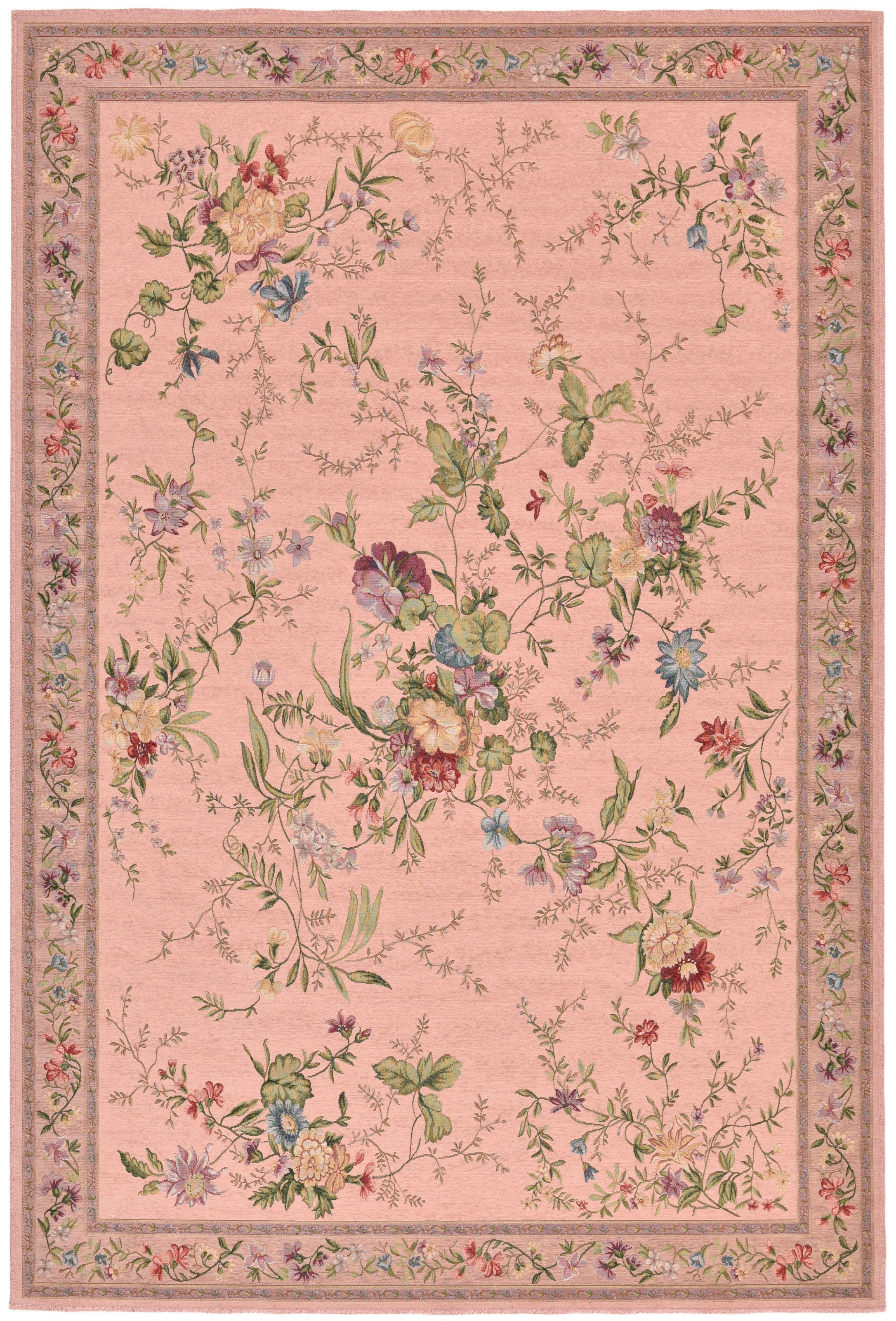 THEKO Teppich "Flomi Sagrini", rechteckig, Flachgewebe, Pastell-Farben, Blumen Design