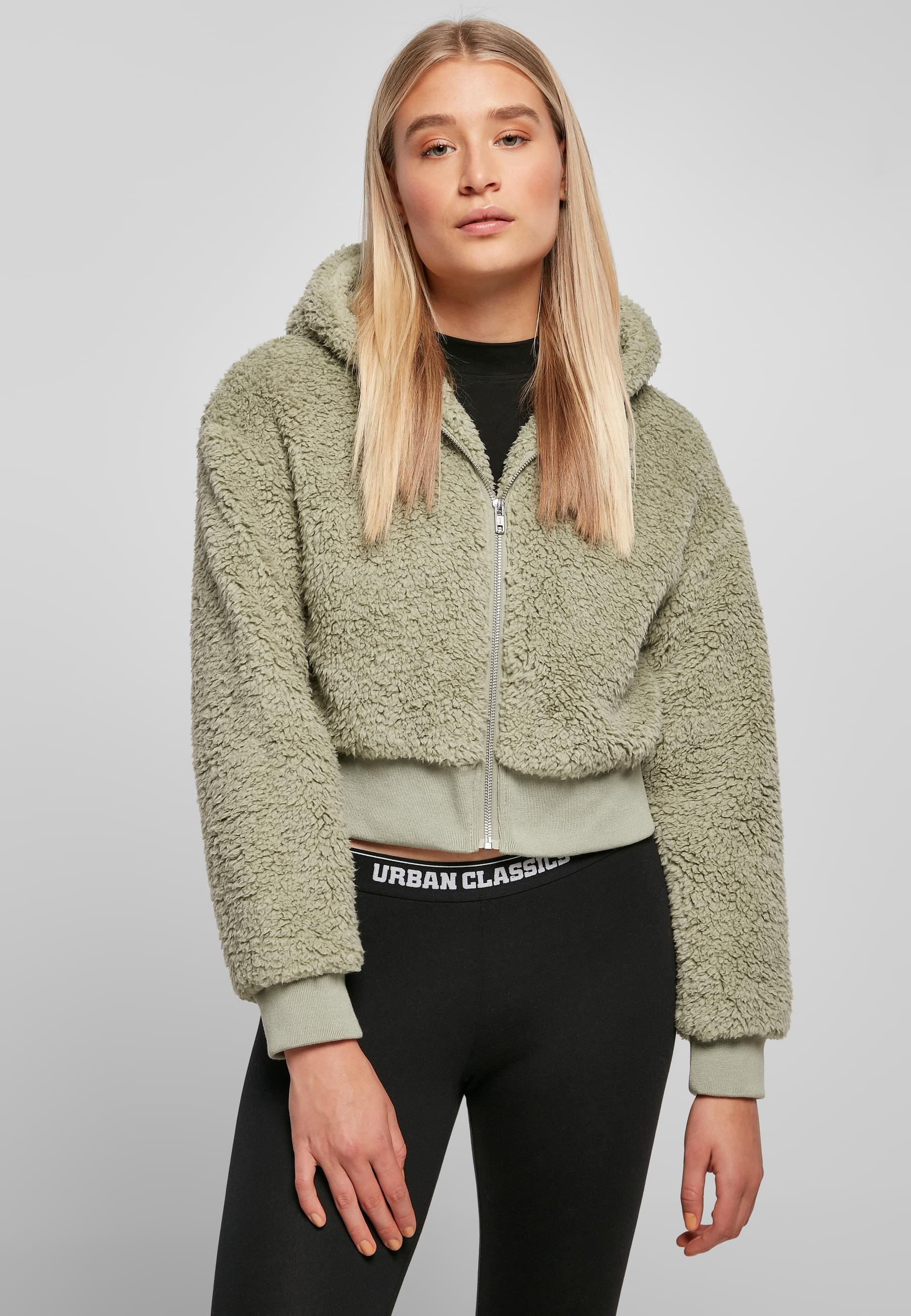 URBAN CLASSICS Allwetterjacke »Urban Classics Damen Ladies Short Oversized Sherpa Jacket«, (1 St.), mit Kapuze