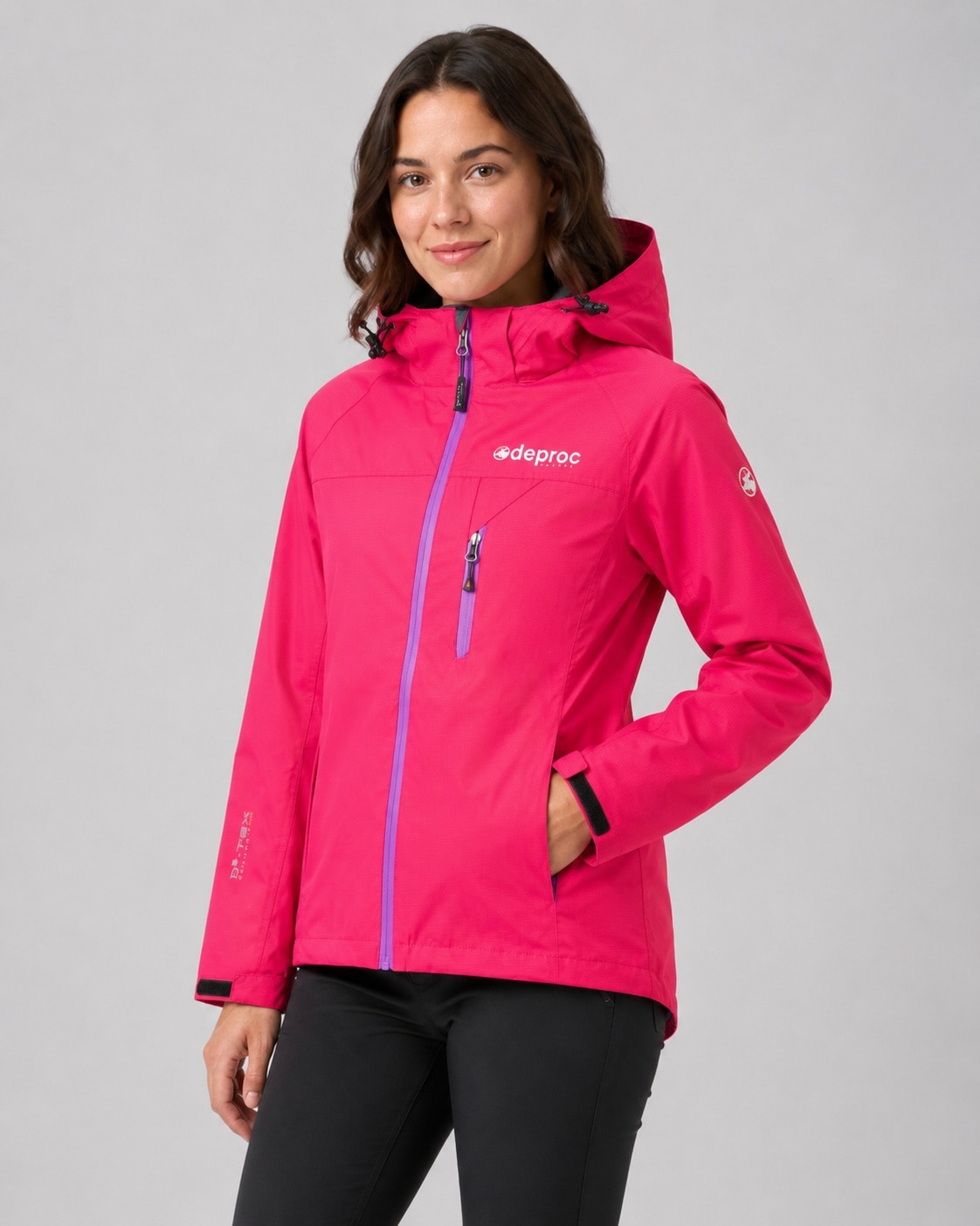 DEPROC Active Allwetterjacke "Durell Women II" mit Kapuze auch in Großen Größen erhältlich