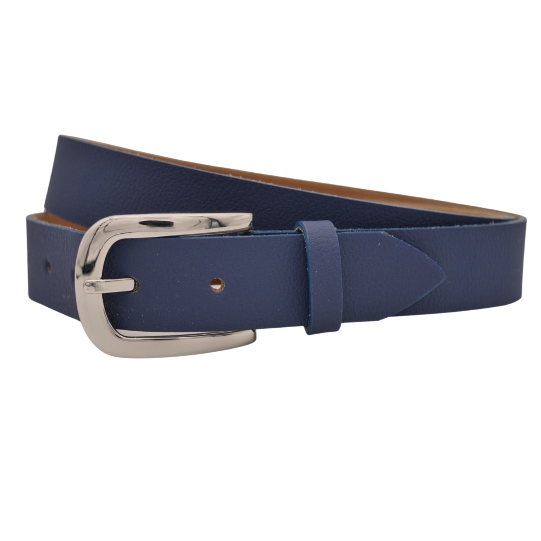 Ledergürtel ANNAMATONI "AnnaMatoni Ledergürtel Fina Ledergürtel Fina", Damen, Gr. TW100 - 115cm Gesamtlänge, blau (marine 490), 100% Leder, Gürtel Ledergürtel