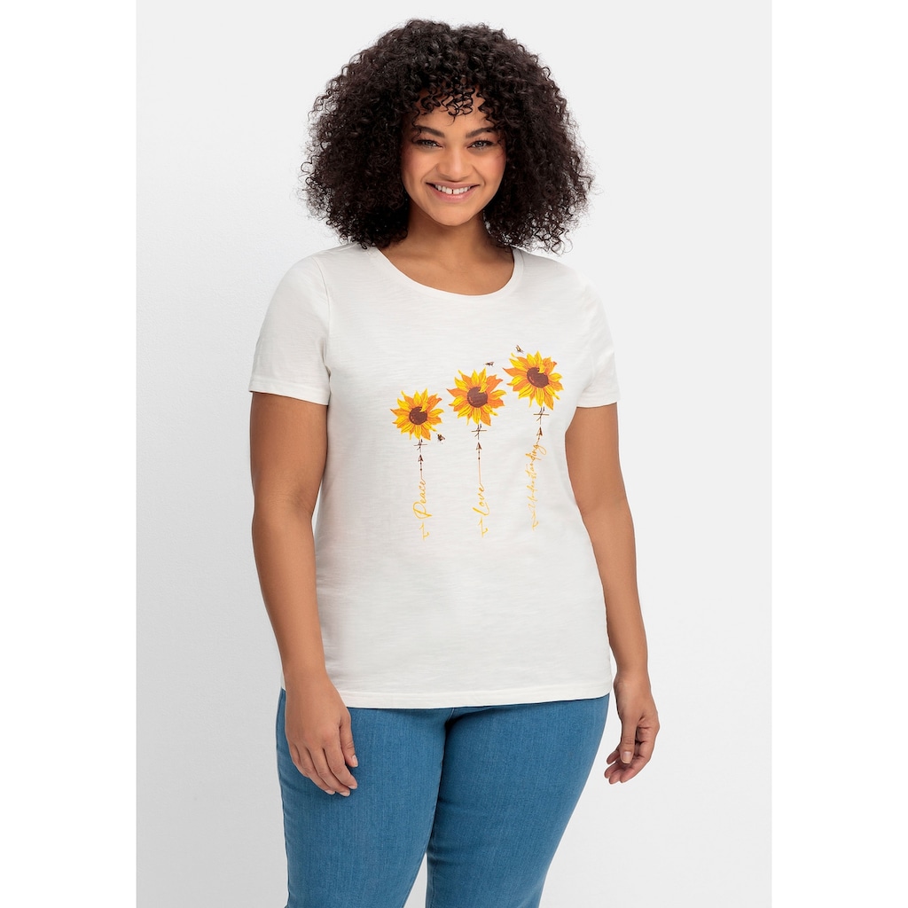 sheego by Joe Browns T-Shirt »Große Größen« mit platziertem Blumendruck